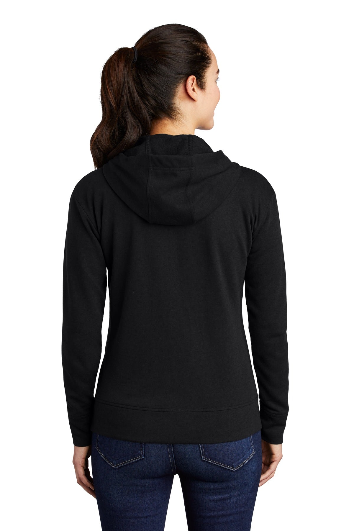 Black Triad So Sport-Tek Women's PosiCharge Tri-Blend Wicking Fleece Full-Zip Hooded Jacket LST293