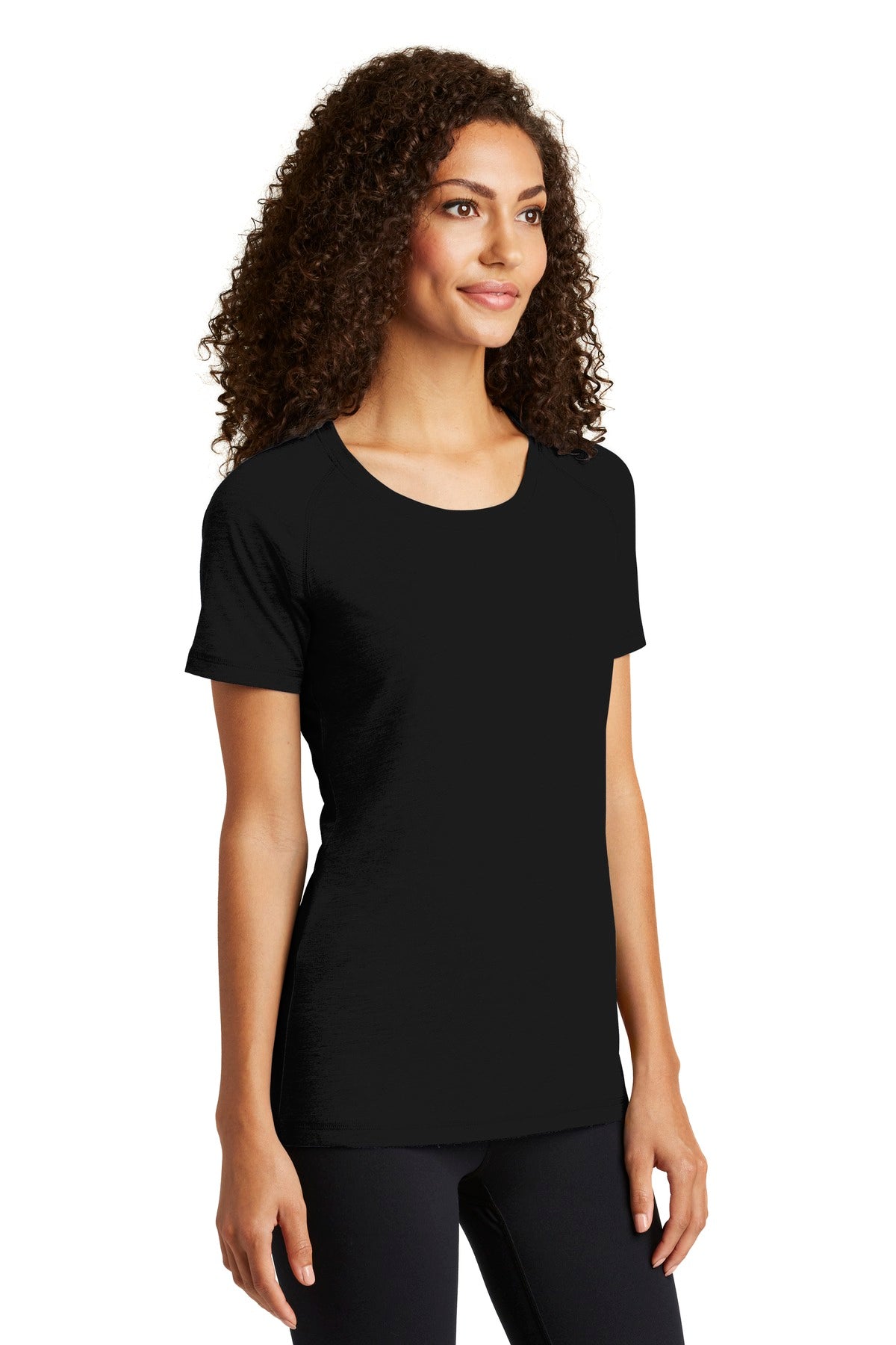 Black Triad So Sport-Tek Women's PosiCharge Tri-Blend Wicking Scoop Neck Raglan Tee. LST400