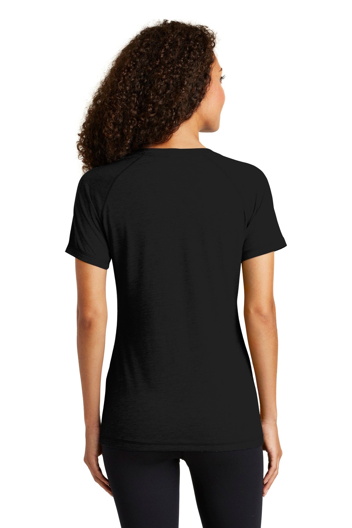 Black Triad So Sport-Tek Women's PosiCharge Tri-Blend Wicking Scoop Neck Raglan Tee. LST400