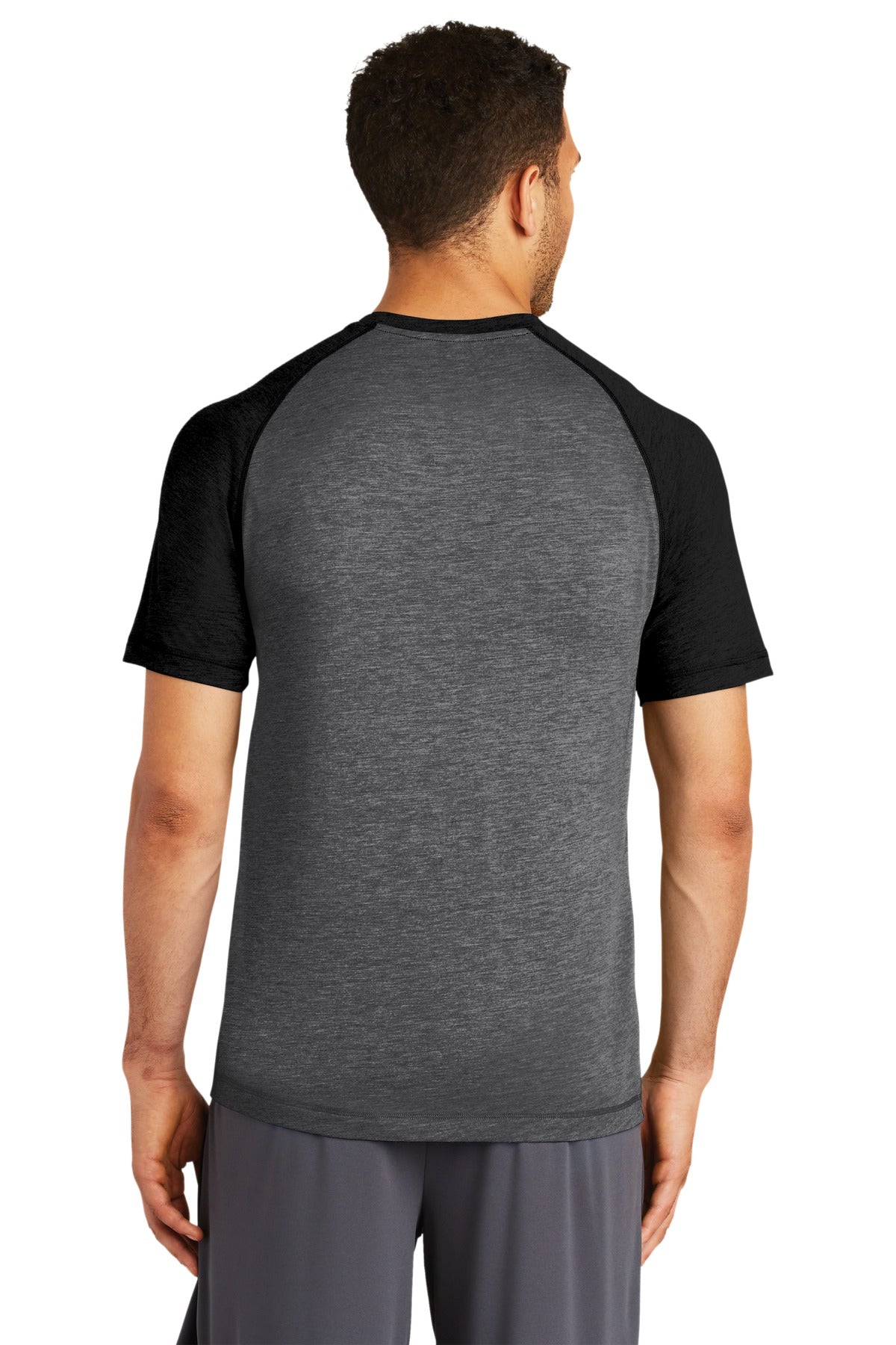 Black TS/DGH Sport-Tek PosiCharge Tri-Blend Wicking Raglan Tee. ST400