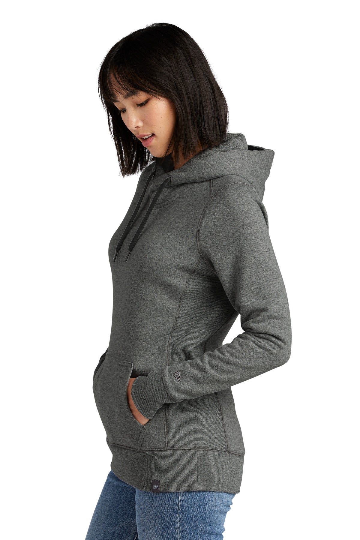 Black Twist New Era Women's French Terry Pullover Hoodie. LNEA500