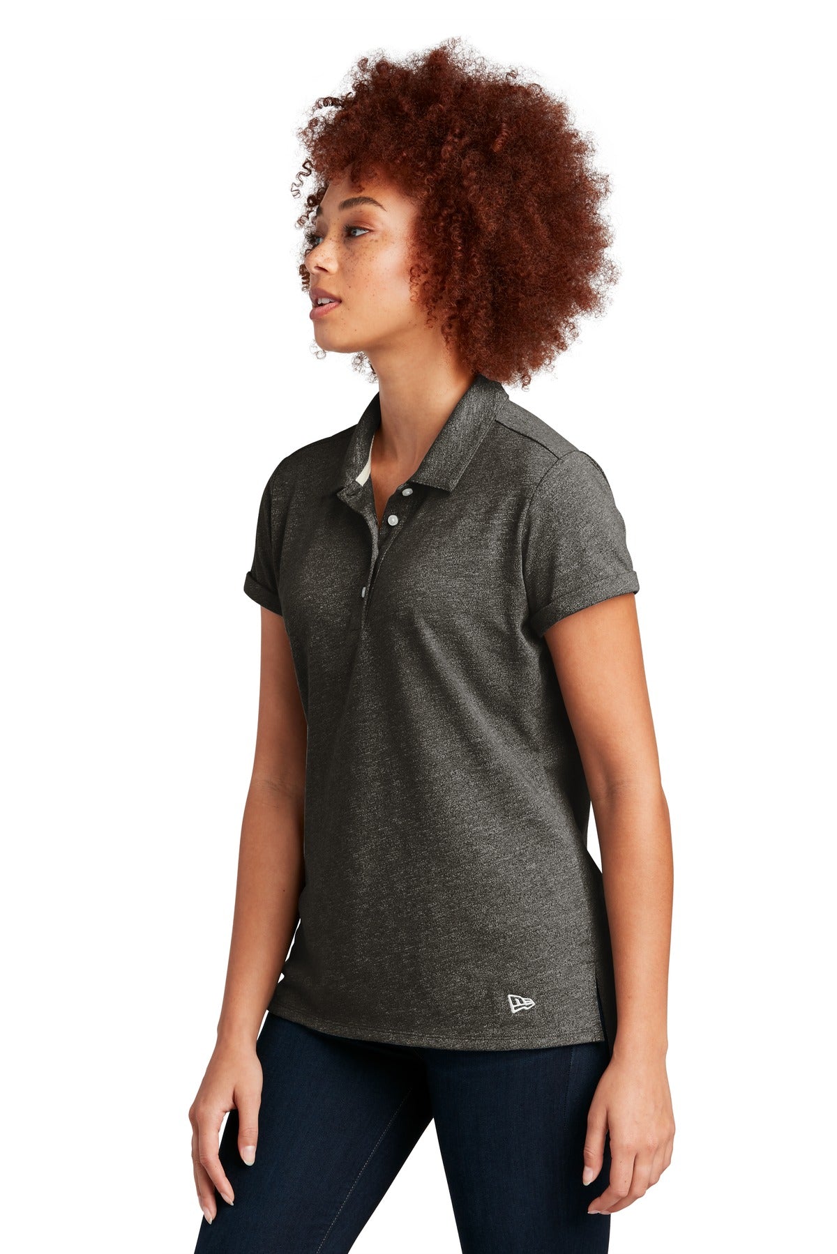 Black Twist New Era Women's Slub Twist Polo LNEA301