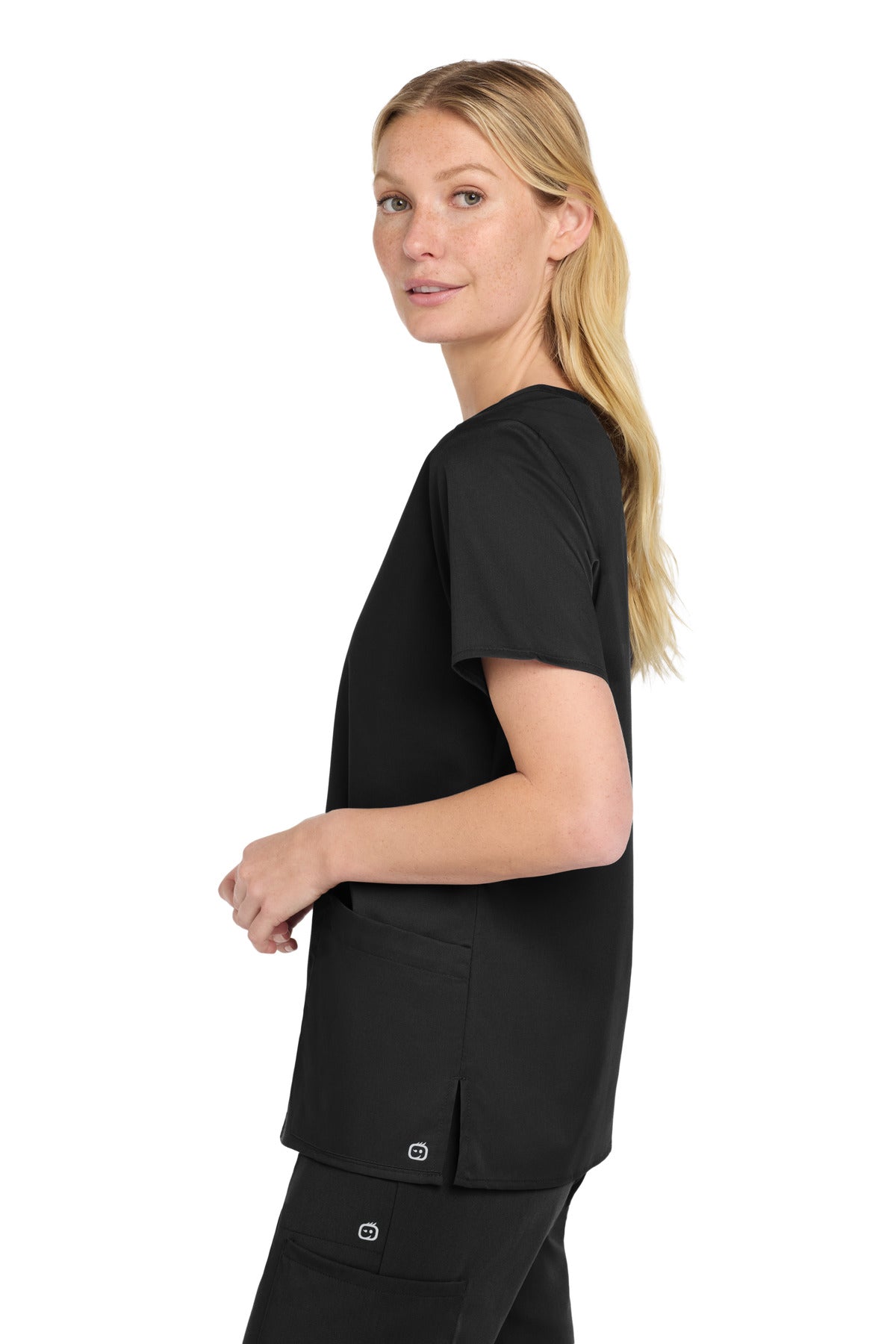 Black Wink Women's WorkFlex Mock Wrap Top WW4760