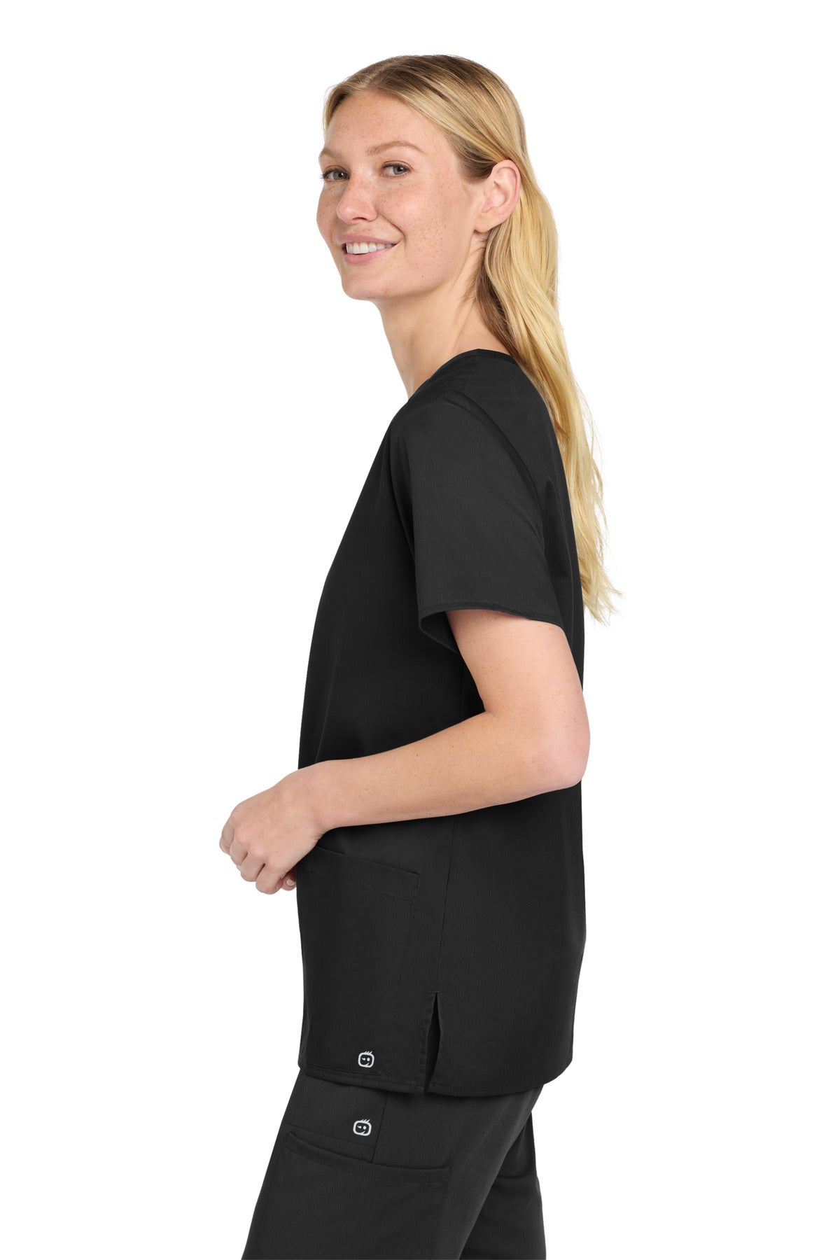 Black Wink Women's WorkFlex V-Neck Top WW4560
