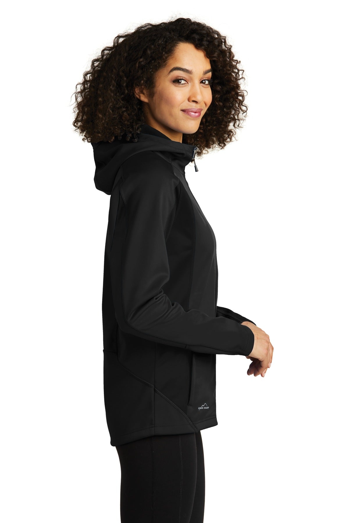 Black/Black Eddie Bauer Women's Trail Soft Shell Jacket. EB543