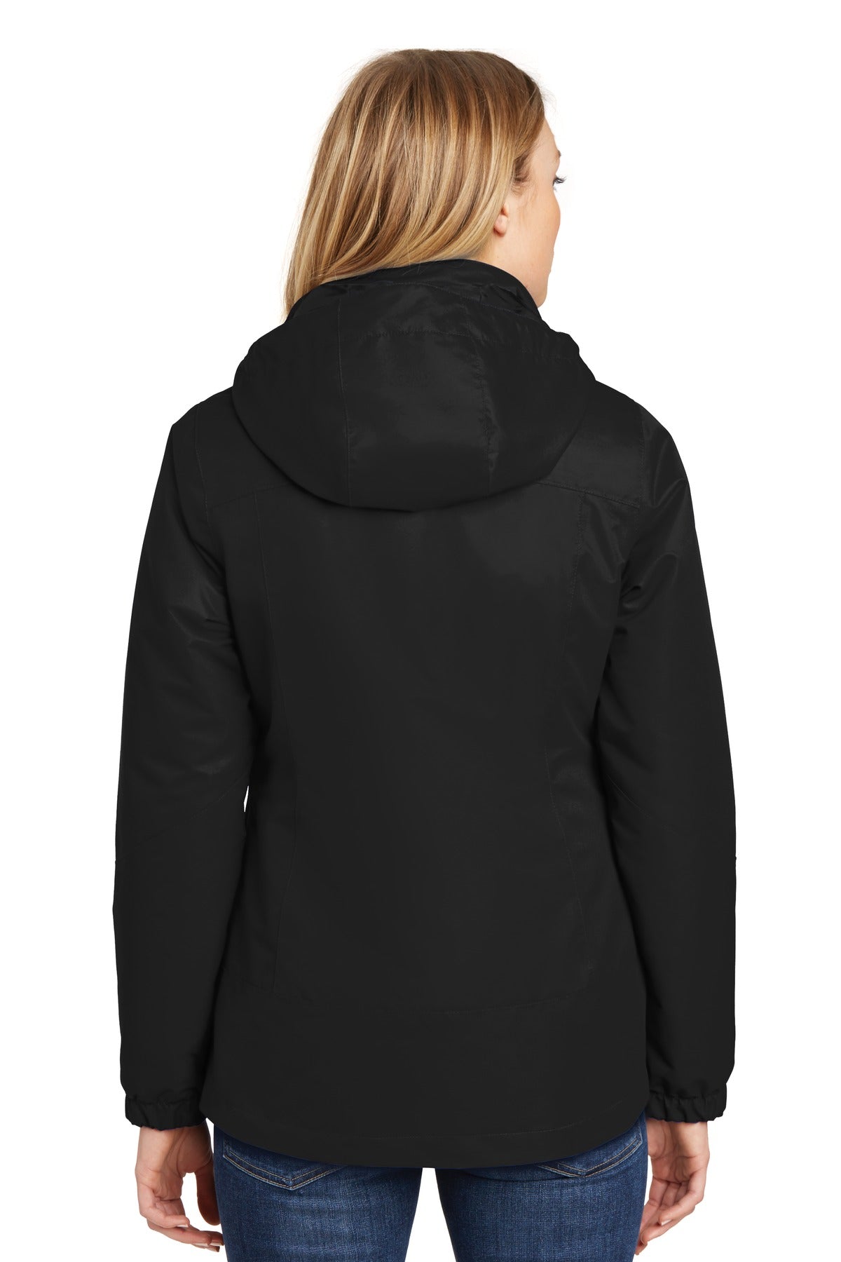 Black/Black Port Authority Women's Vortex Waterproof 3-in-1 Jacket. L332