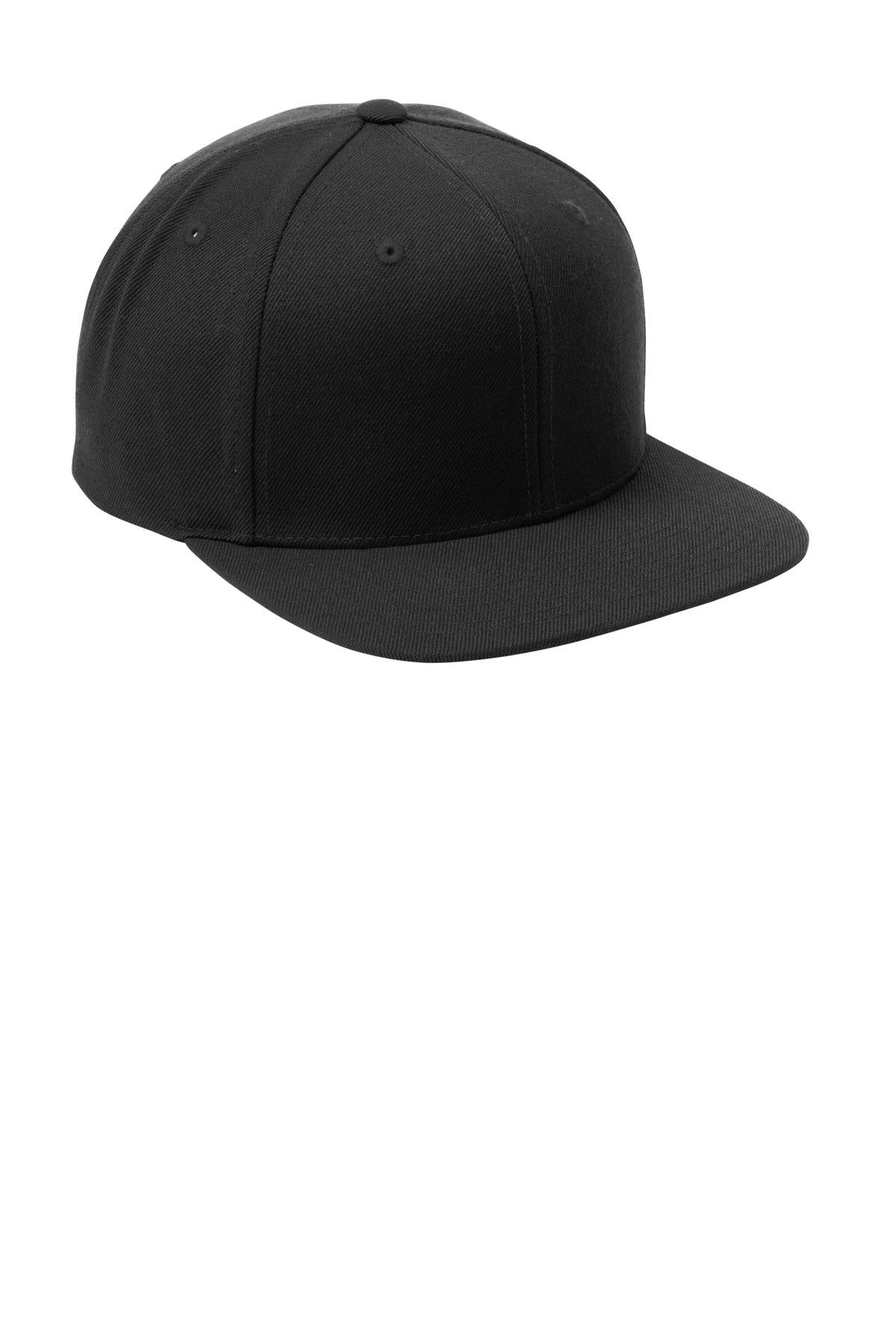 Black/Black Sport-Tek YP Classics Flat Bill Snapback Cap. STC19