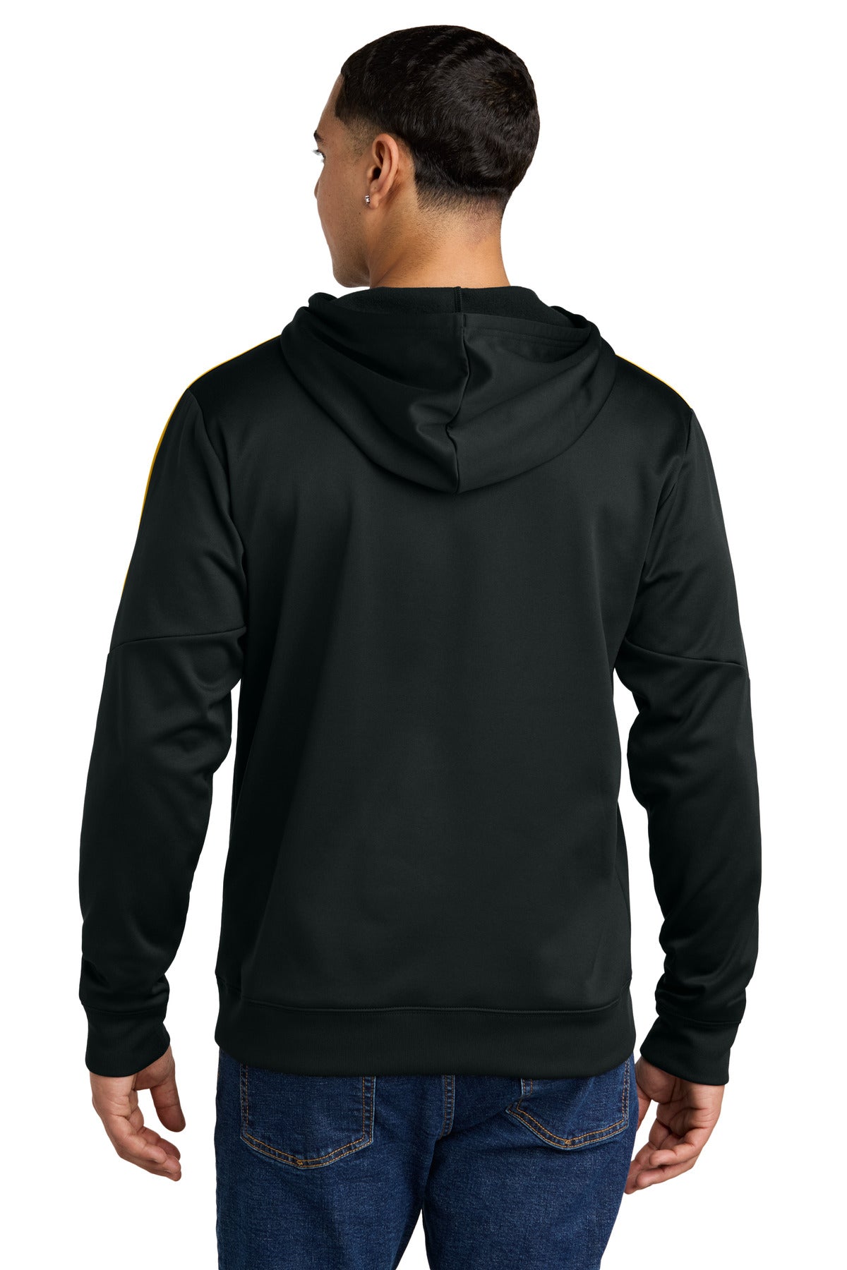 Black/Gold Sport-Tek Sport-Wick Fleece United Pullover Hoodie ST255