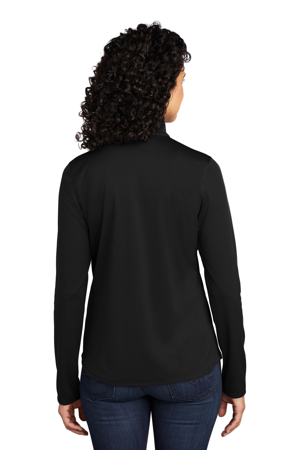 Black/Steel Gy Port Authority Women's Silk Touch Performance 1/4-Zip LK584