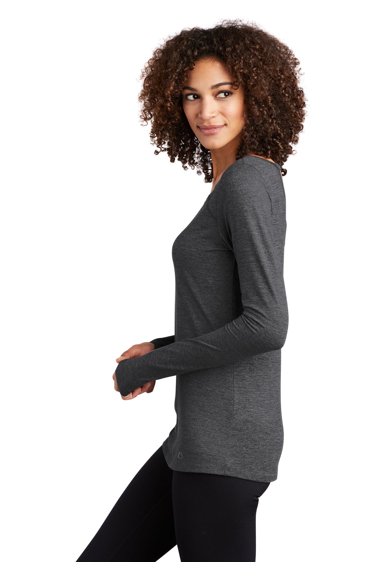 Blacktop Hthr OGIO Women's Force Long Sleeve Tee LOE340