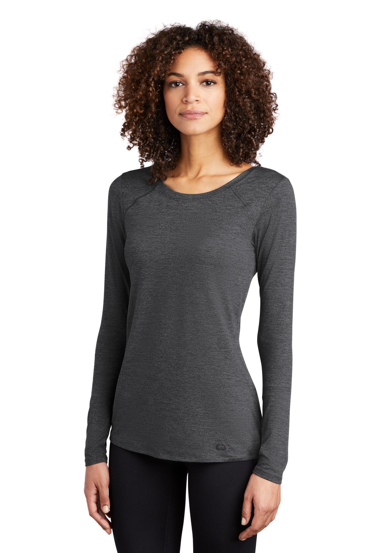 Blacktop Hthr OGIO Women's Force Long Sleeve Tee LOE340