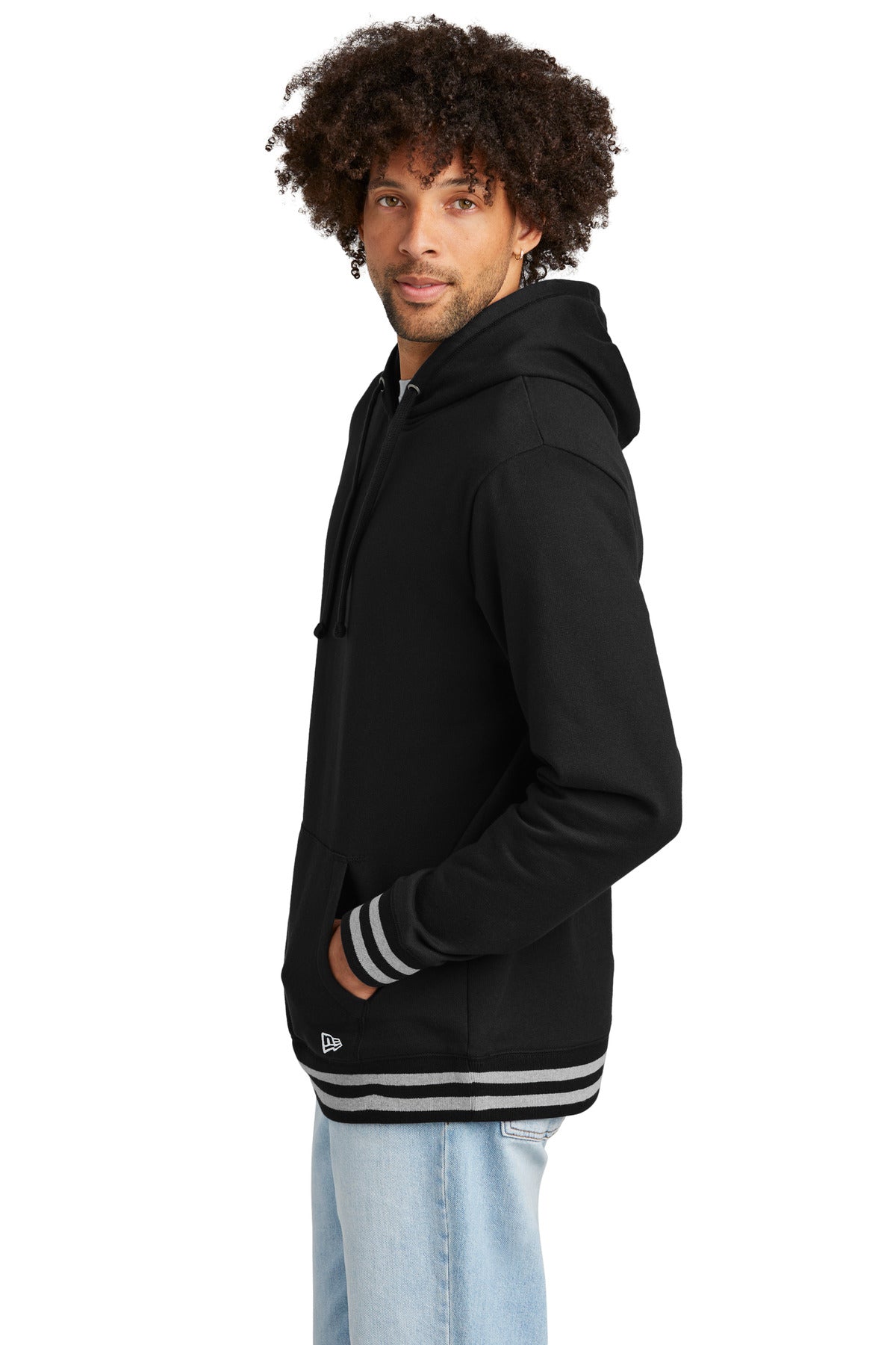 Blk/AthHtr New Era Comeback Fleece Pullover Hoodie NEA550