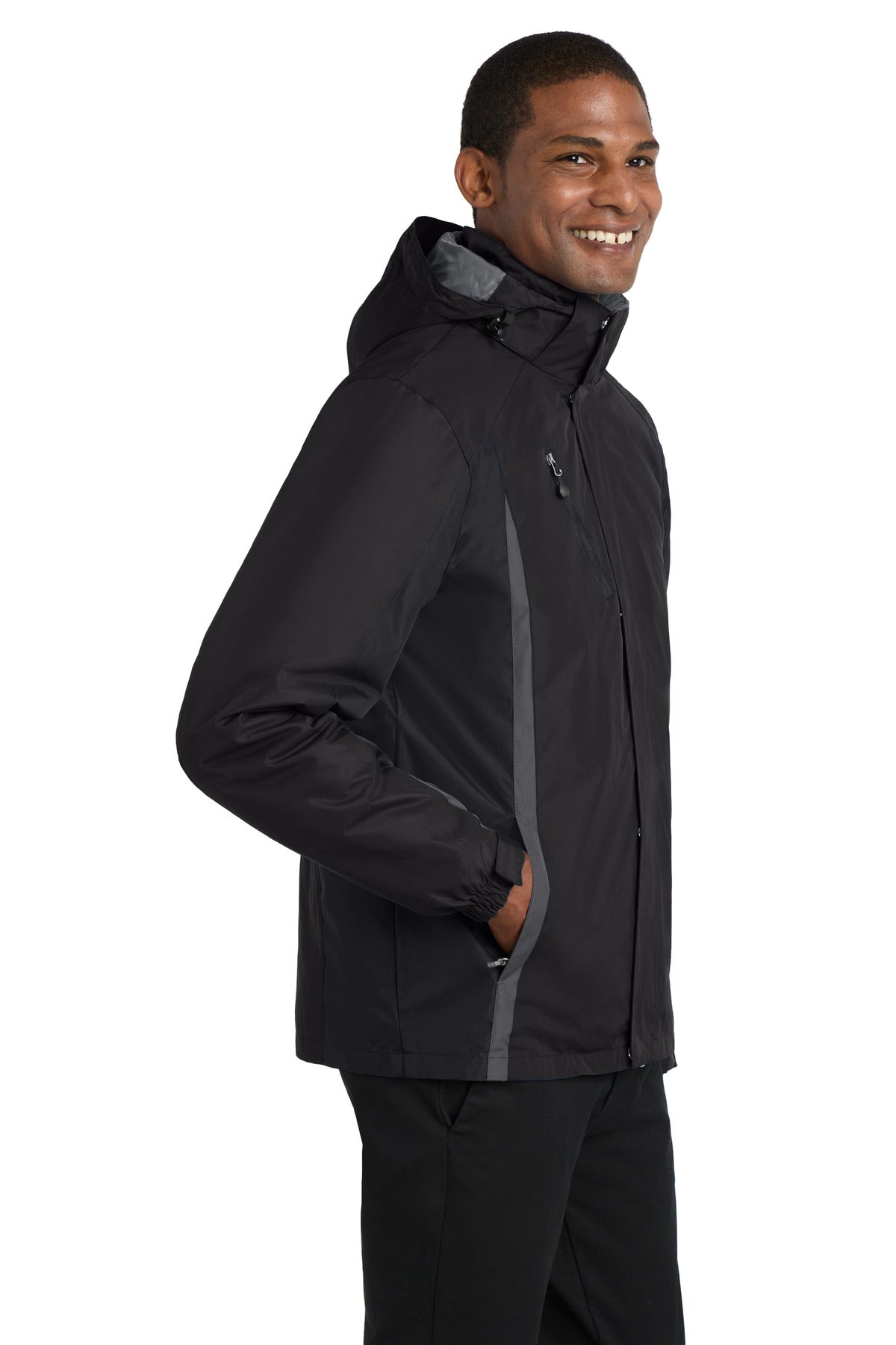 Blk/Blk/Mag Gy Port Authority Colorblock 3-in-1 Jacket. J321