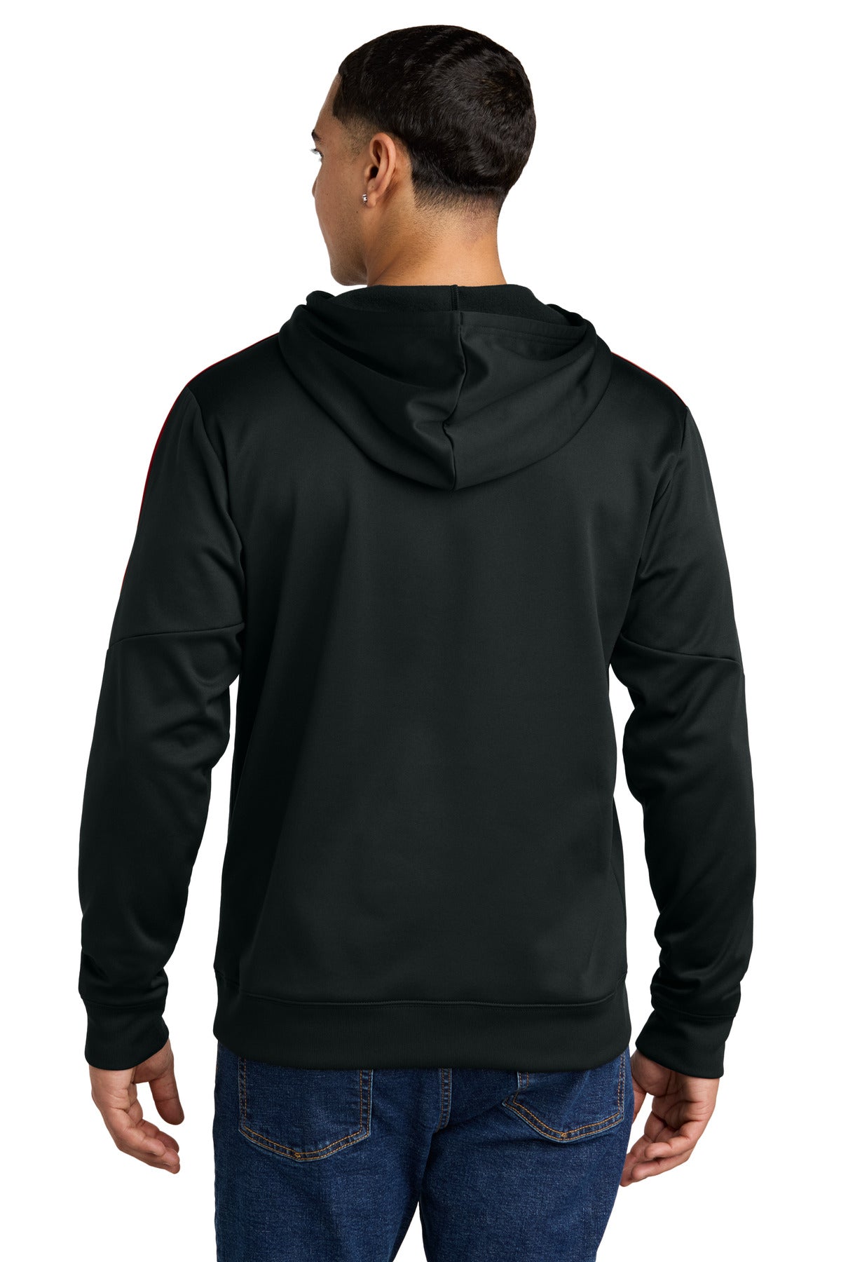 Blk/DpRed Sport-Tek Sport-Wick Fleece United Pullover Hoodie ST255
