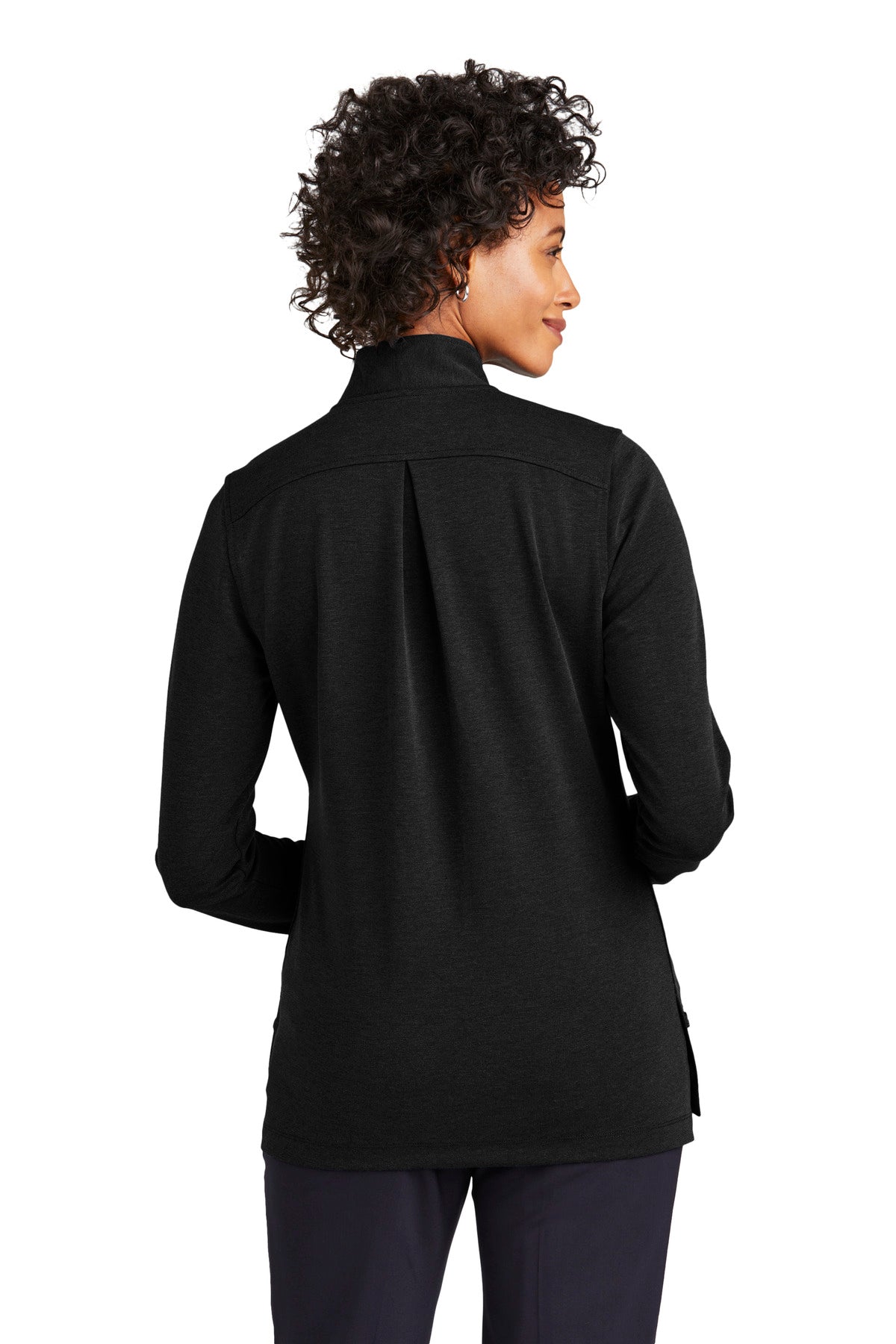 BlkHthr Brooks Brothers Women's Mid-Layer Stretch 1/2-Button BB18203