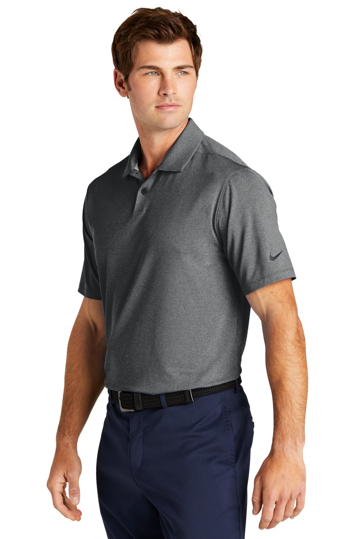 BlkHthr Nike Dri-FIT Vapor Polo NKDC2108