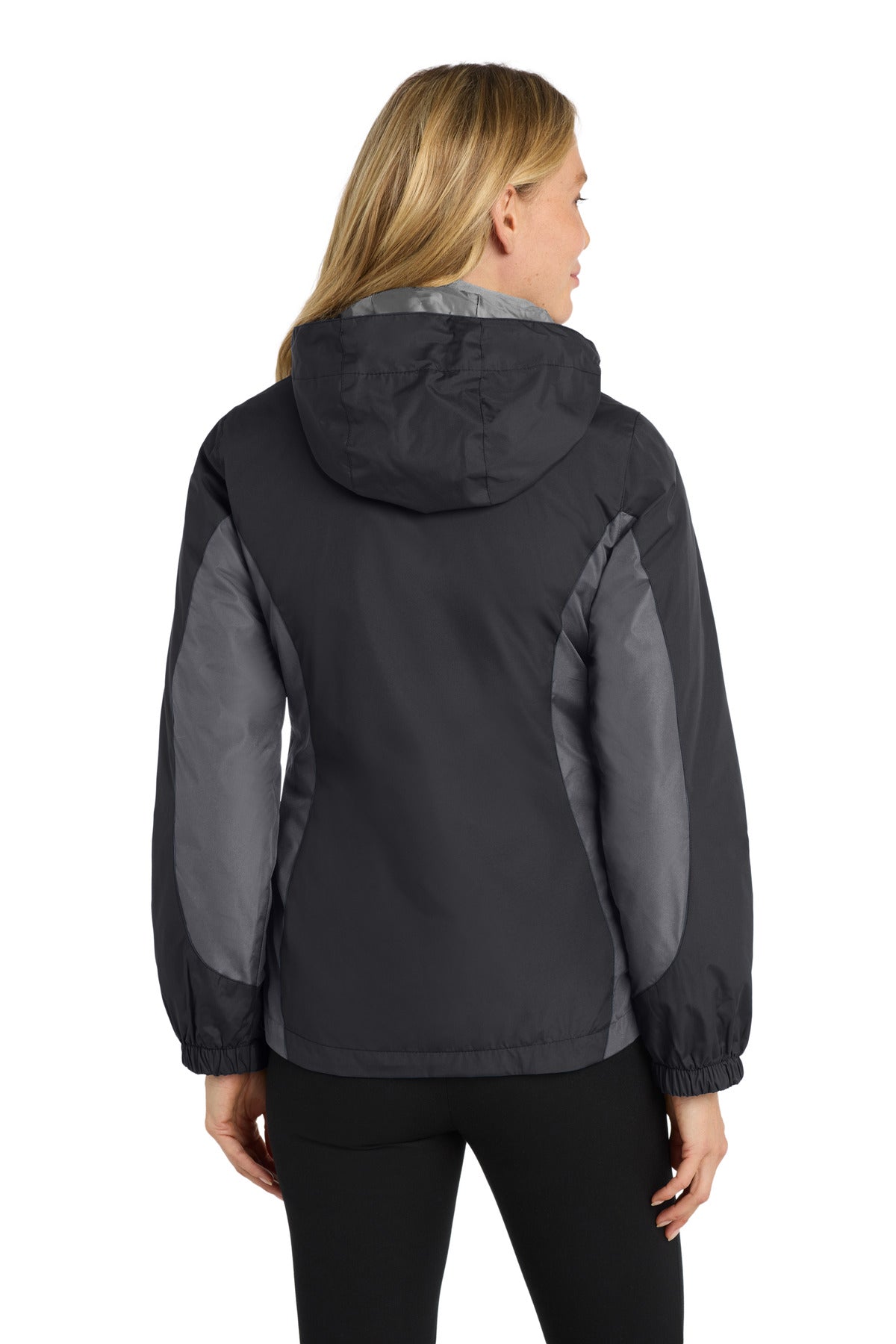 Blk/Mg Gry/Red Port Authority Women's Colorblock 3-in-1 Jacket. L321