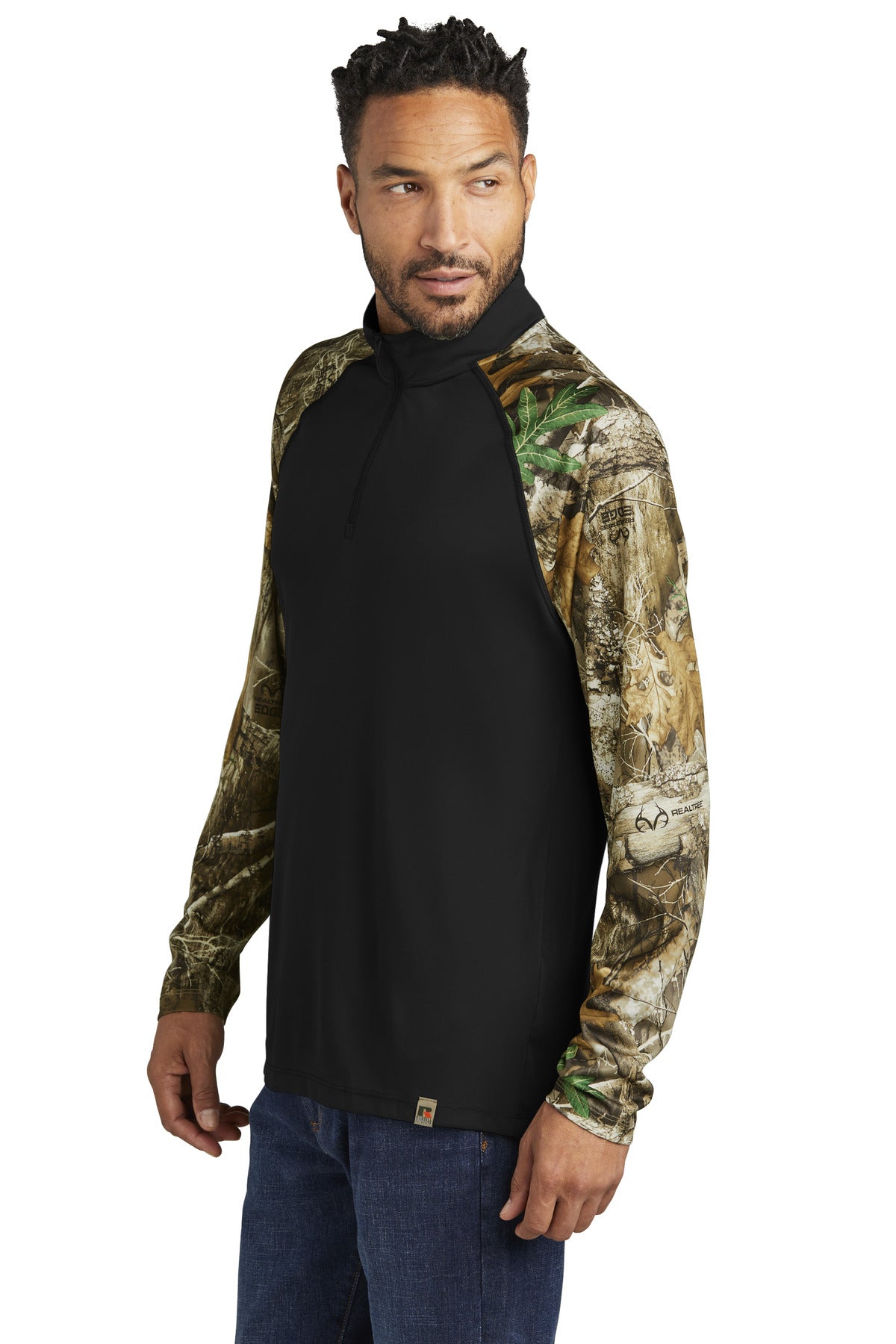 Blk/RTEdge Russell Outdoors Realtree Colorblock Performance 1/4-Zip RU152