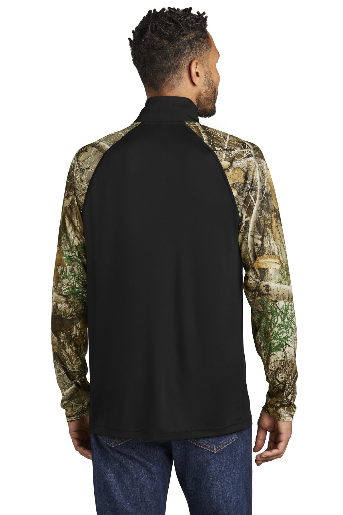 Blk/RTEdge Russell Outdoors Realtree Colorblock Performance 1/4-Zip RU152