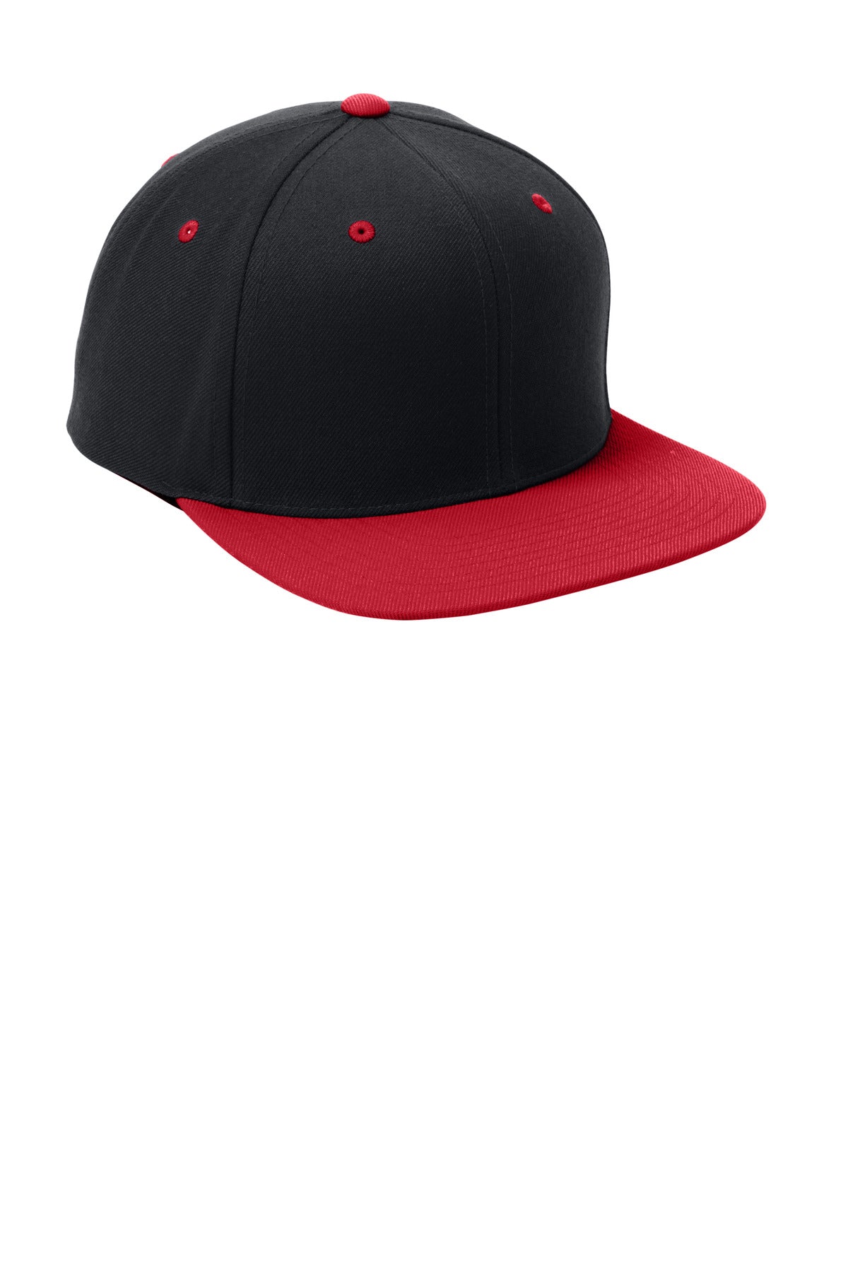 Blk/True Red Sport-Tek YP Classics Flat Bill Snapback Cap. STC19