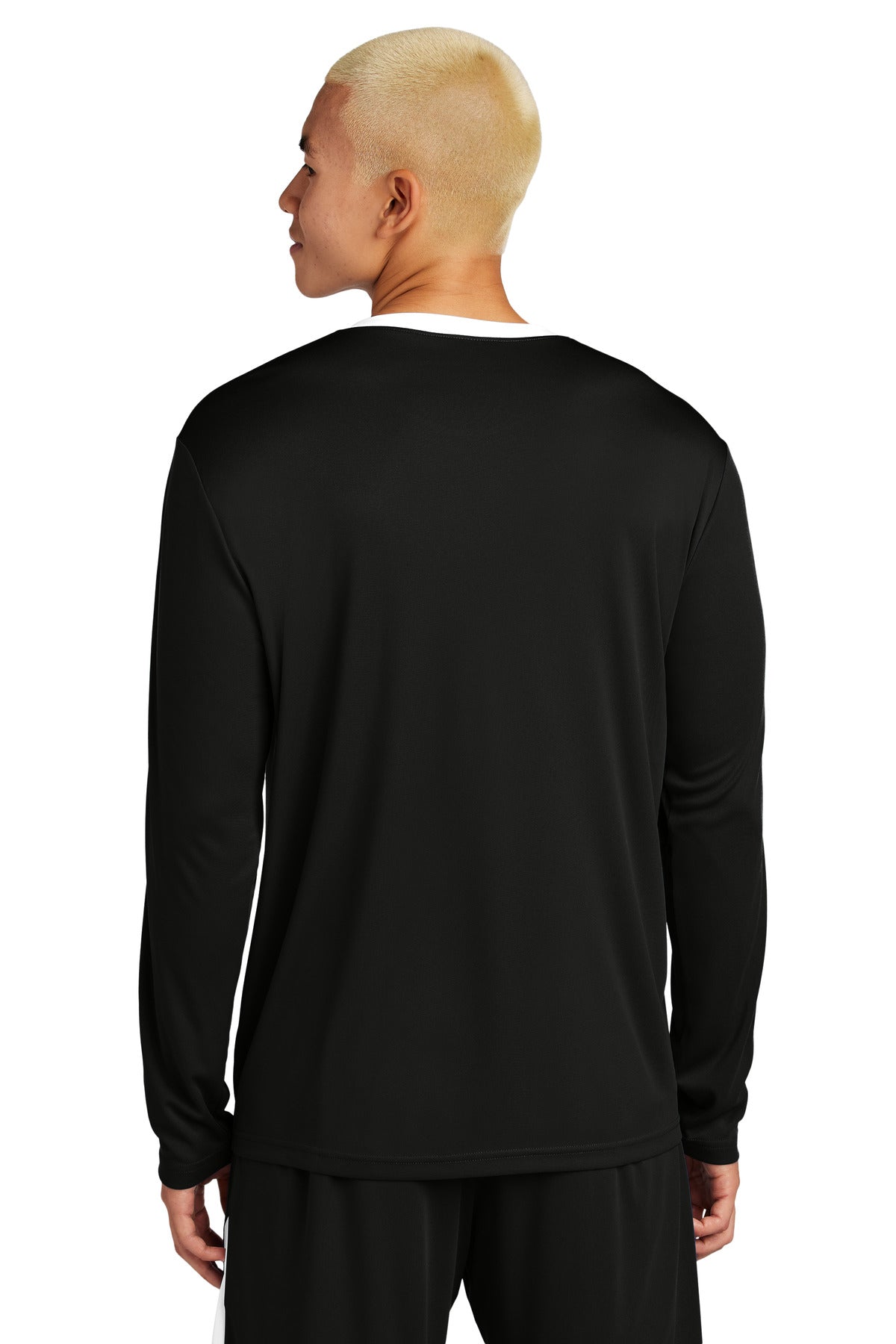 Blk/White Sport-Tek Competitor United Long Sleeve Crew ST100LS