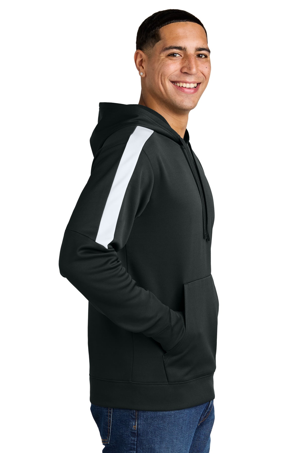 Blk/White Sport-Tek Sport-Wick Fleece United Pullover Hoodie ST255