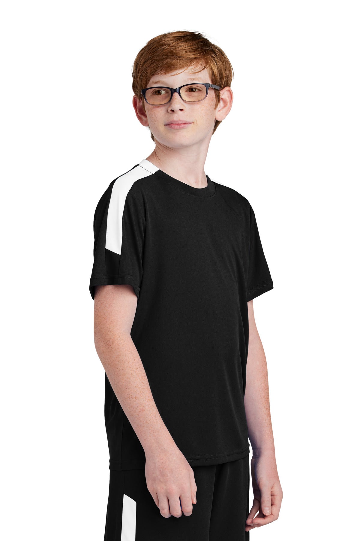 Blk/White Sport-Tek Youth Competitor United Crew YST100