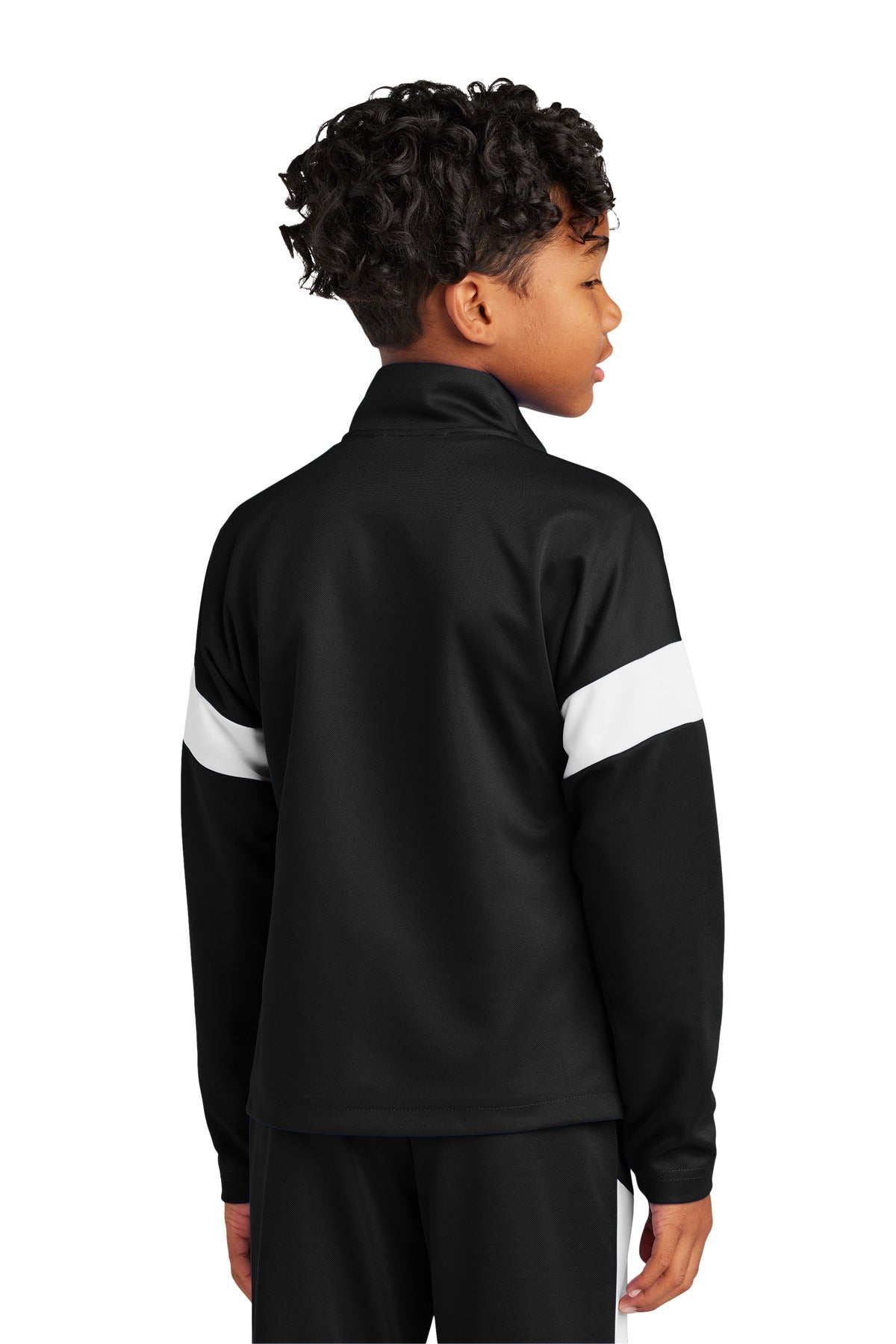 Blk/White Sport-Tek Youth Travel Full-Zip Jacket YST800
