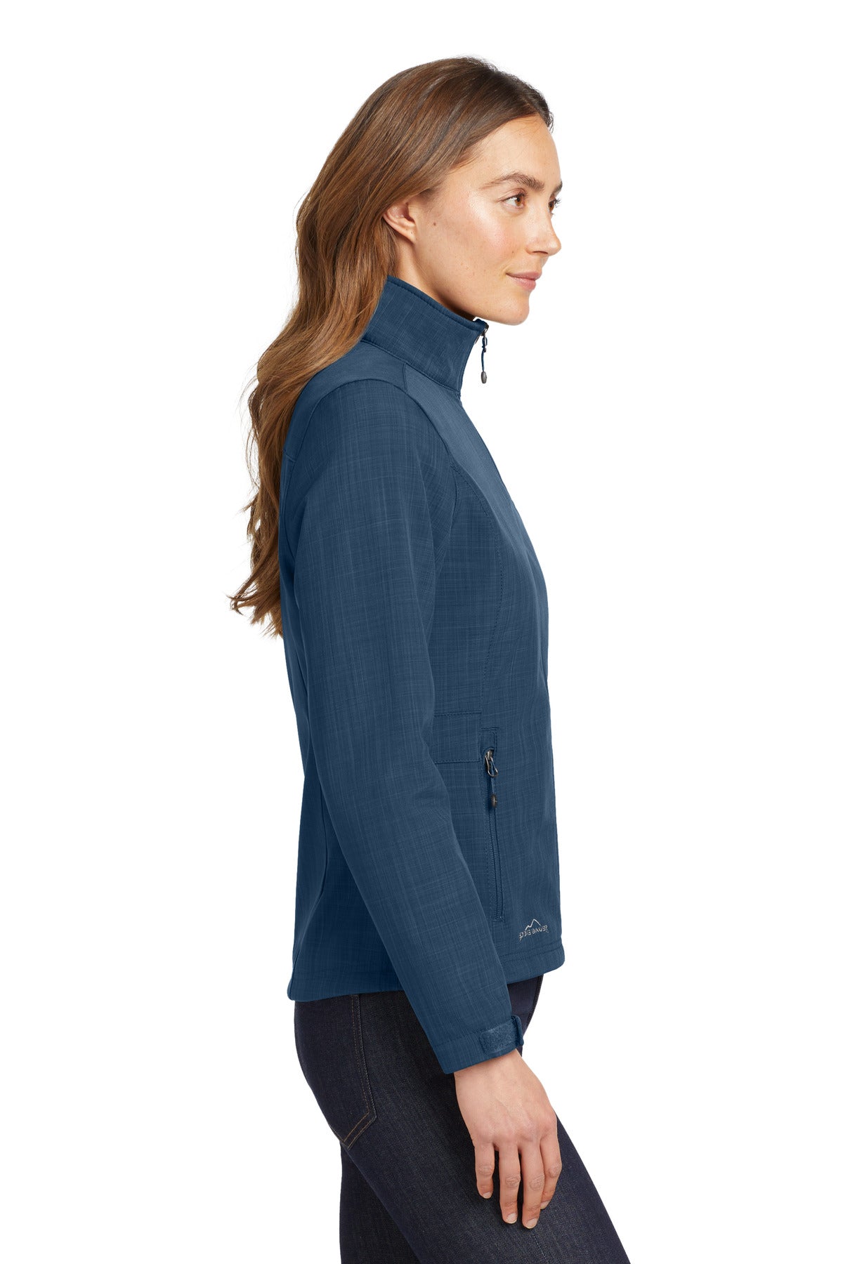 Blue Eddie Bauer Women's Shaded Crosshatch Soft Shell Jacket. EB533