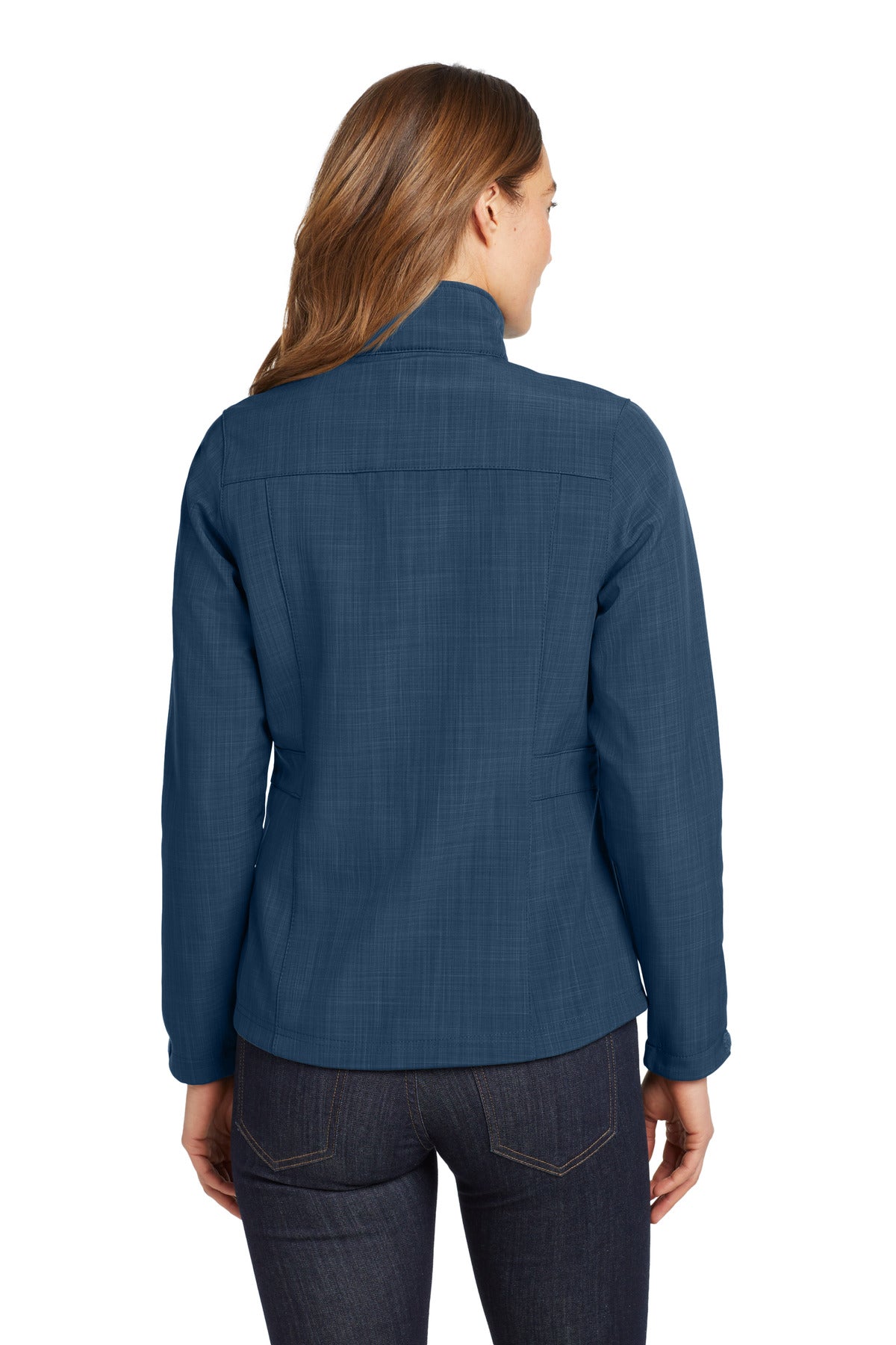 Blue Eddie Bauer Women's Shaded Crosshatch Soft Shell Jacket. EB533
