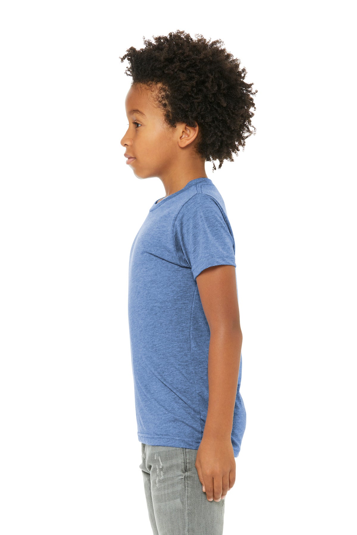 Blue TB BELLA+CANVAS Youth Triblend Short Sleeve Tee. BC3413Y