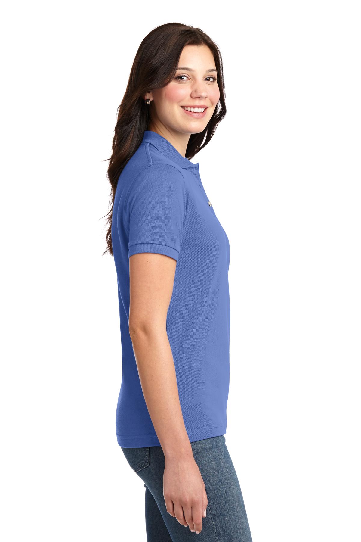 Blueberry Port Authority Women's Heavyweight Cotton Pique Polo. L420