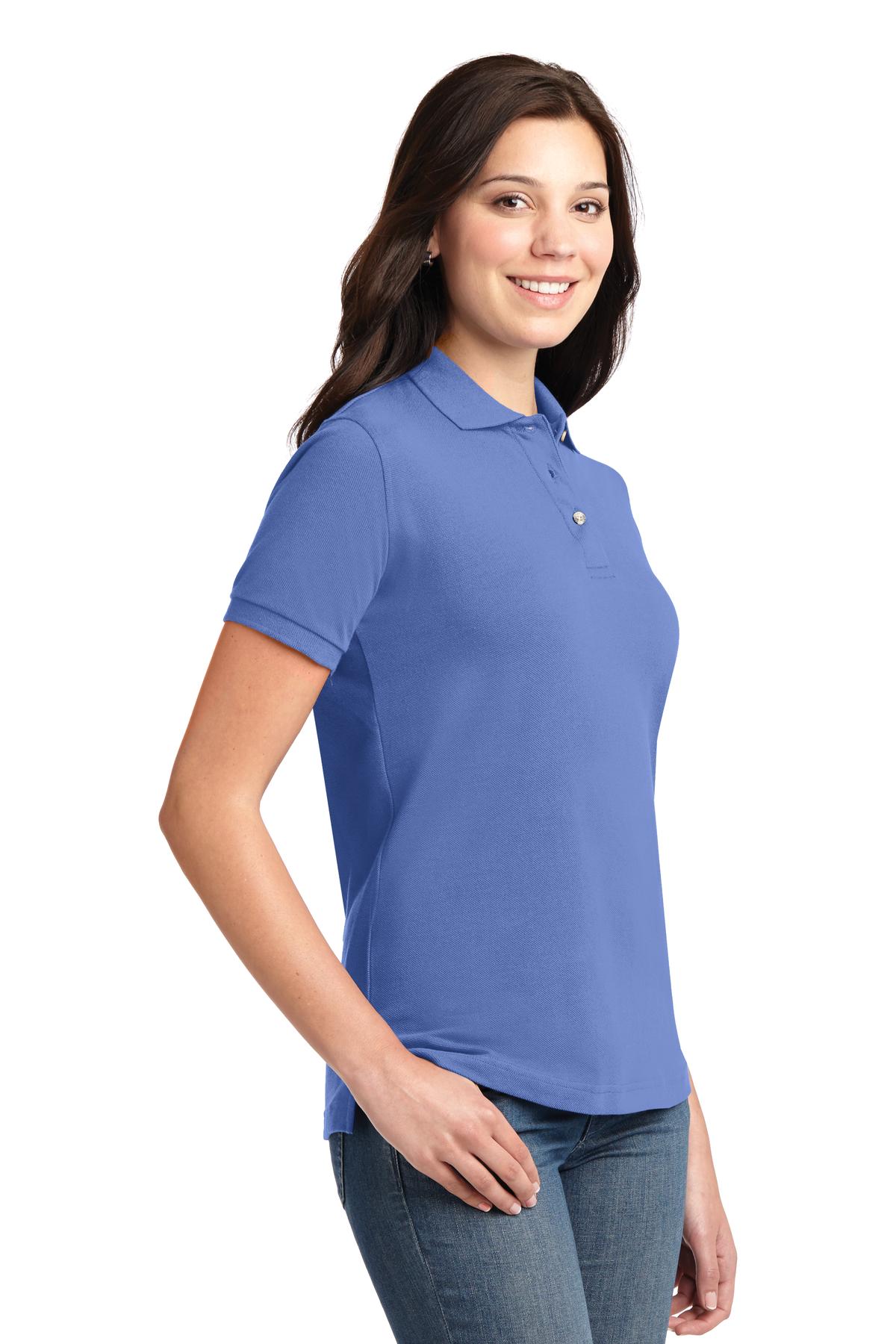 Blueberry Port Authority Women's Heavyweight Cotton Pique Polo. L420