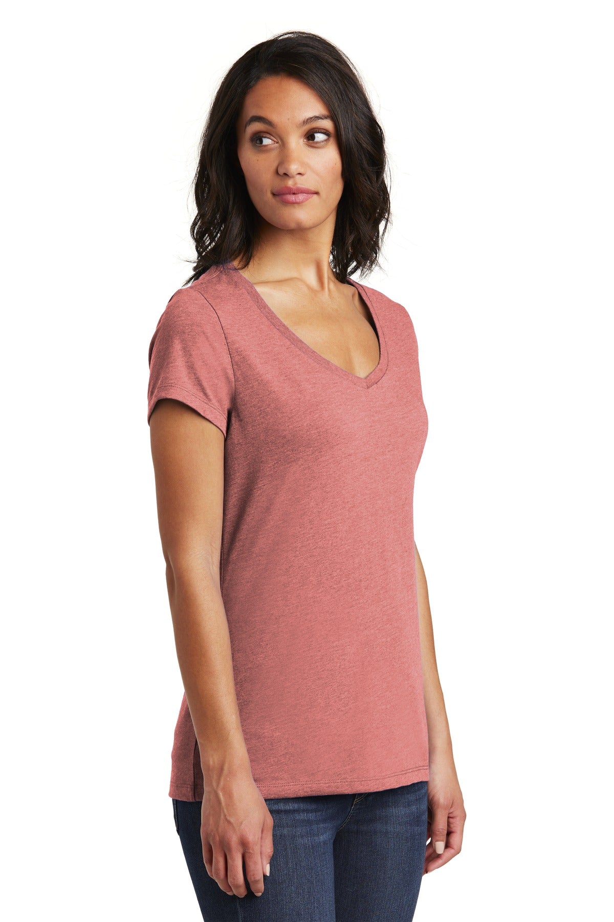 Blush Frost District Women's Very Important Tee V-Neck. DT6503