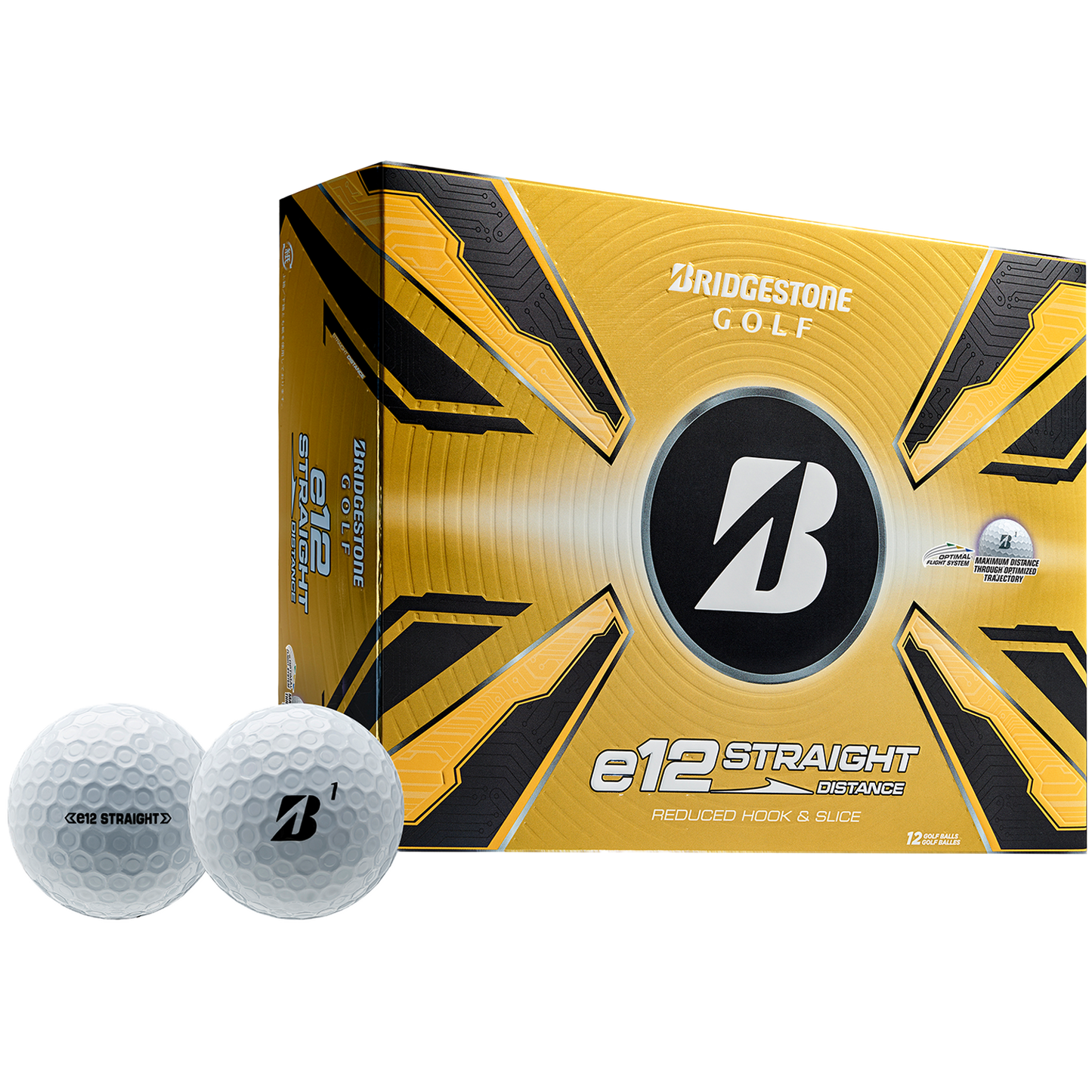 White Bridgestone e12 Straight Golf Balls