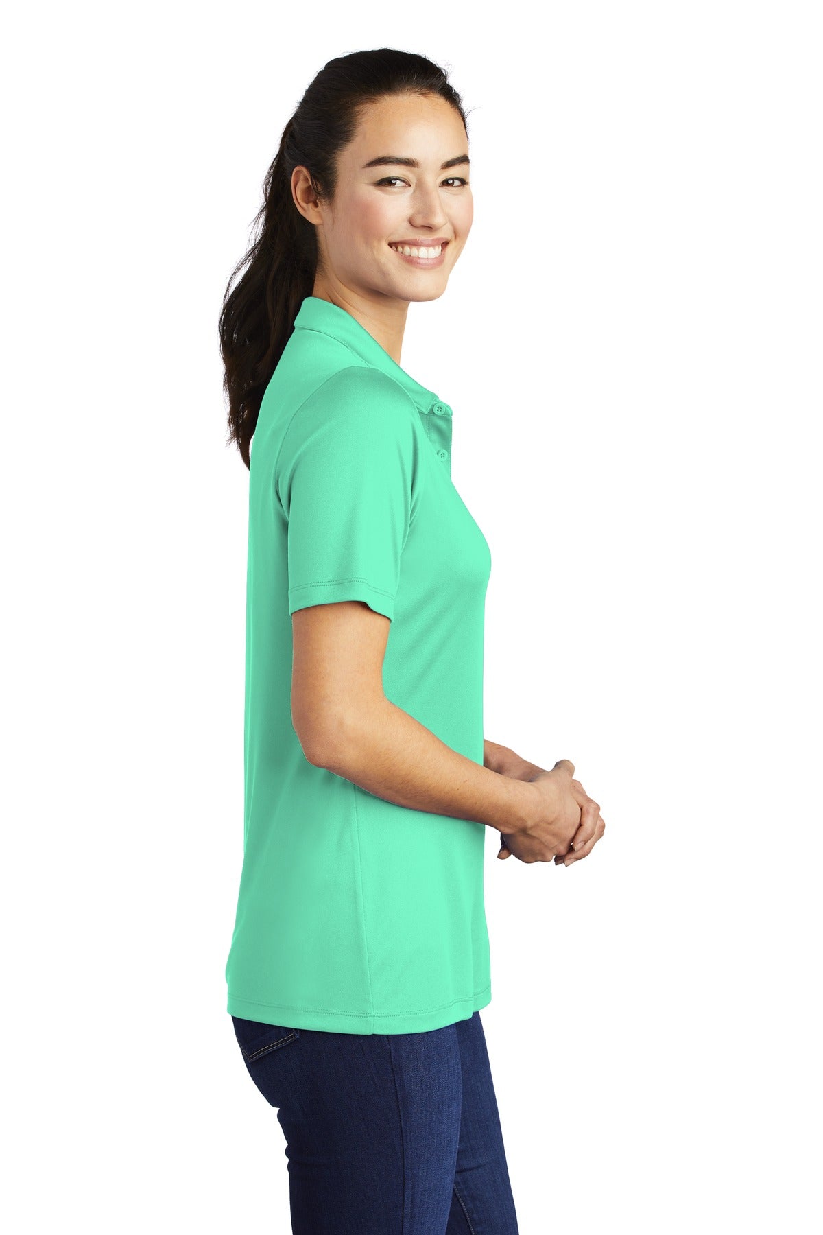 Bright Seafoam Sport-Tek Women's Posi-UV Pro Polo. LST520