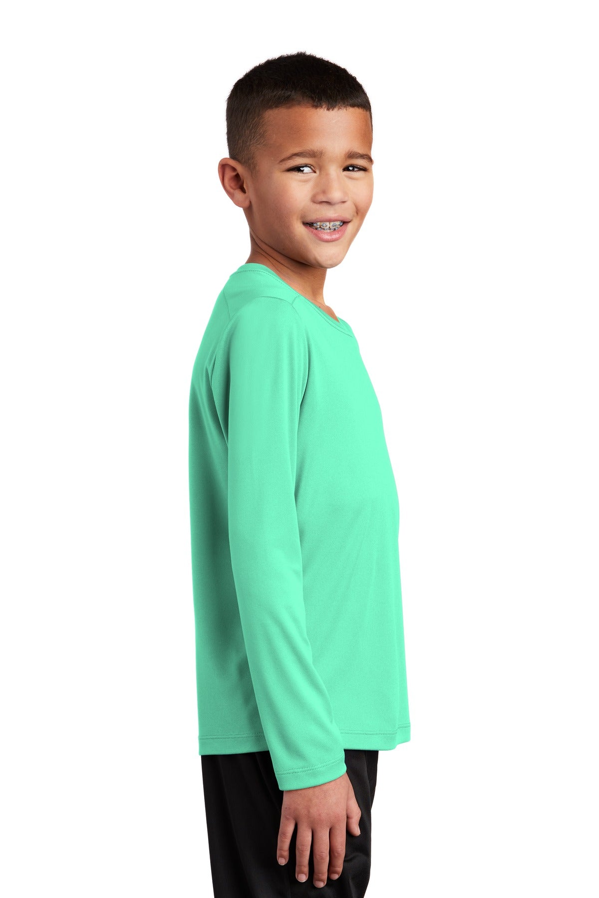 Bright Seafoam Sport-Tek Youth Posi-UV Pro Long Sleeve Tee. YST420LS