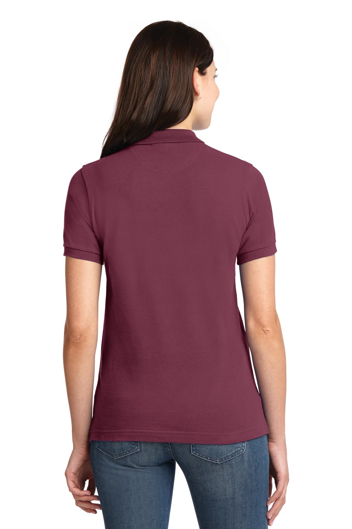 Burgundy Port Authority Women's Heavyweight Cotton Pique Polo. L420