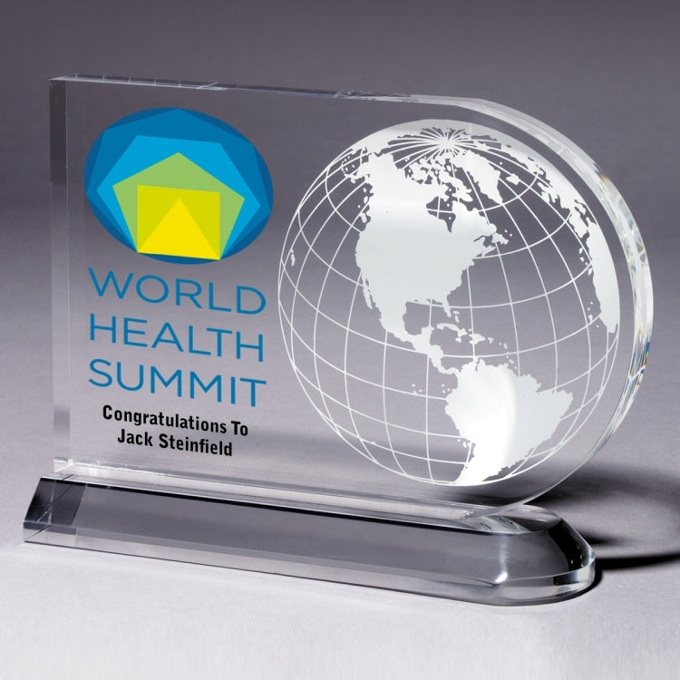 Medium Globe Award - 4 Color Process - (7½" x 5¾" x ¾")