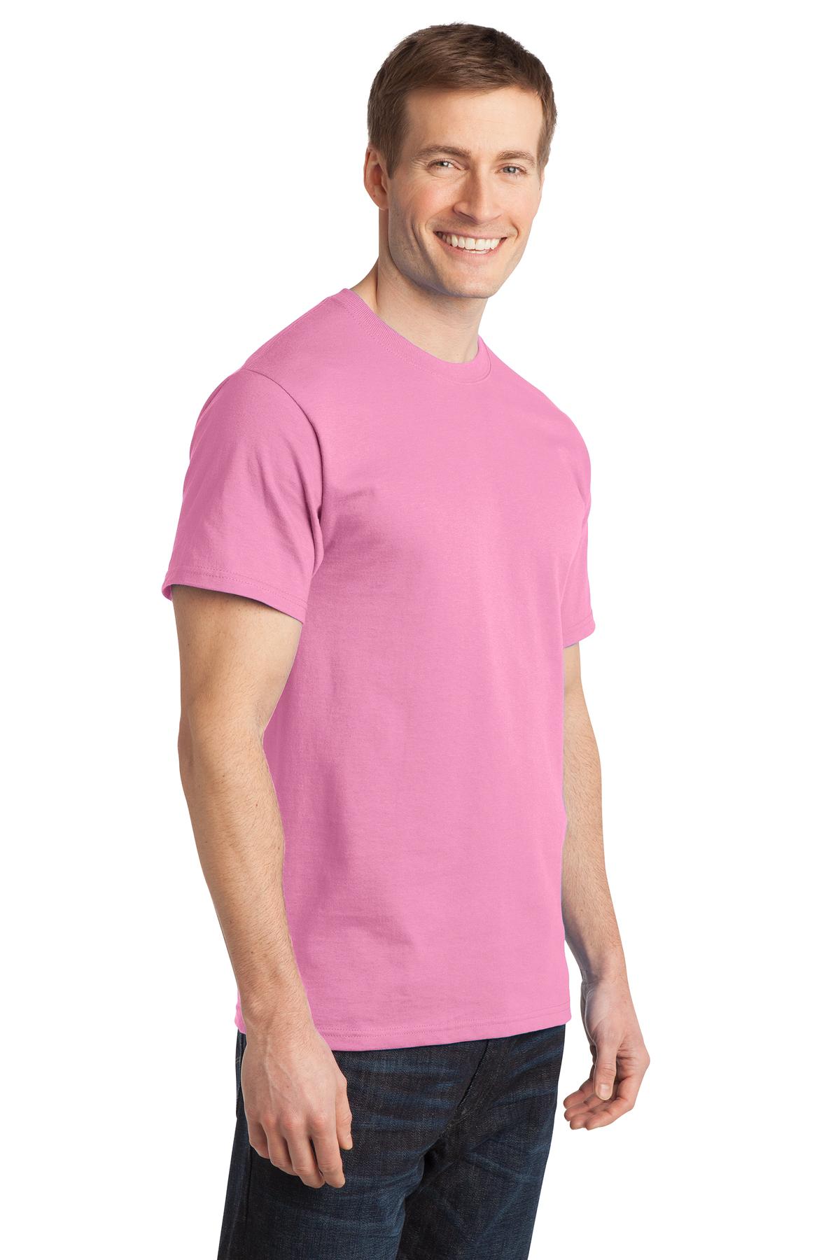Candy Pink Port & Company - Ring Spun Cotton Tee. PC150