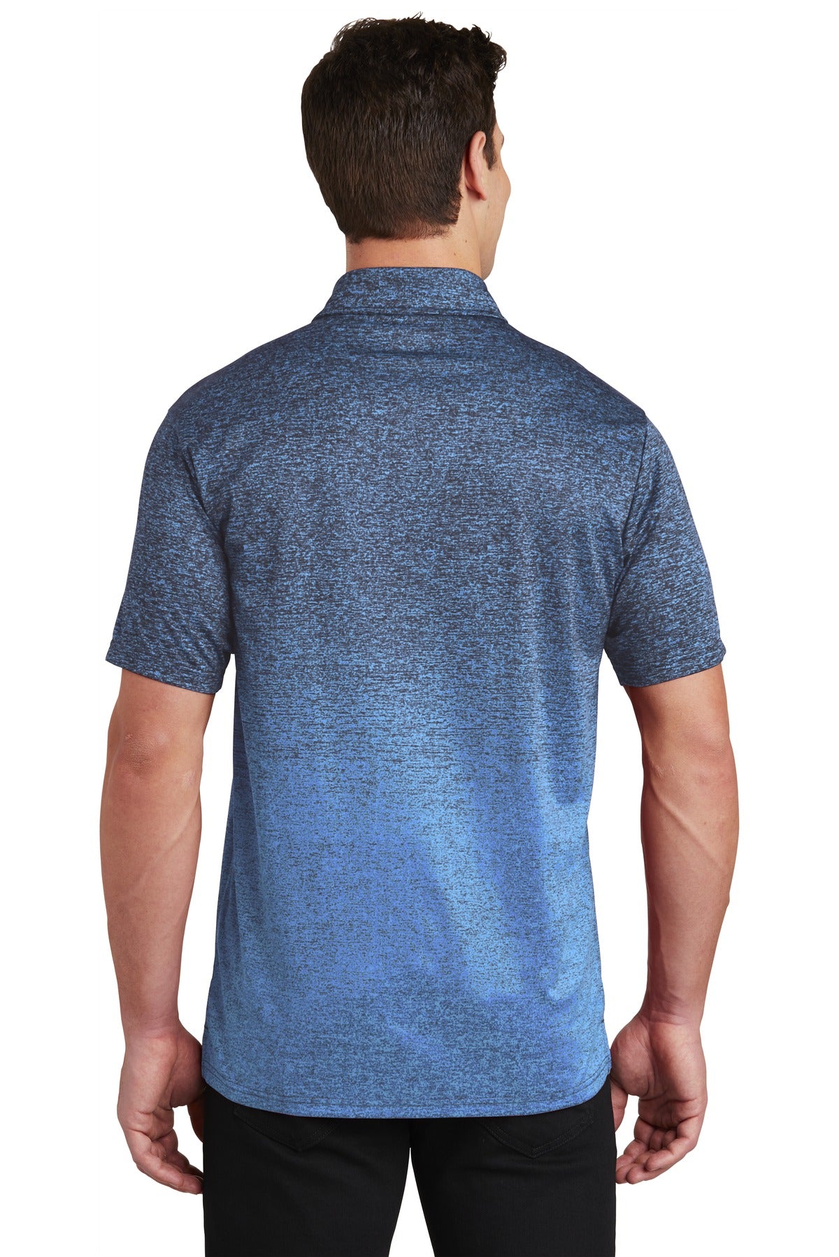 Car Blue/Tr Ny Sport-Tek Ombre Heather Polo. ST671