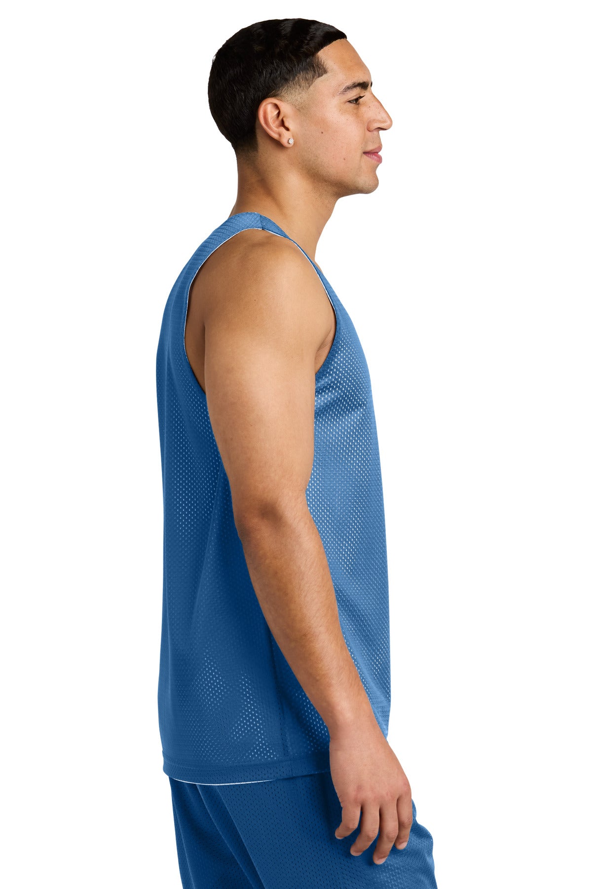 CarBl/Wht Sport-Tek PosiCharge Reversible Mesh Tank ST5000