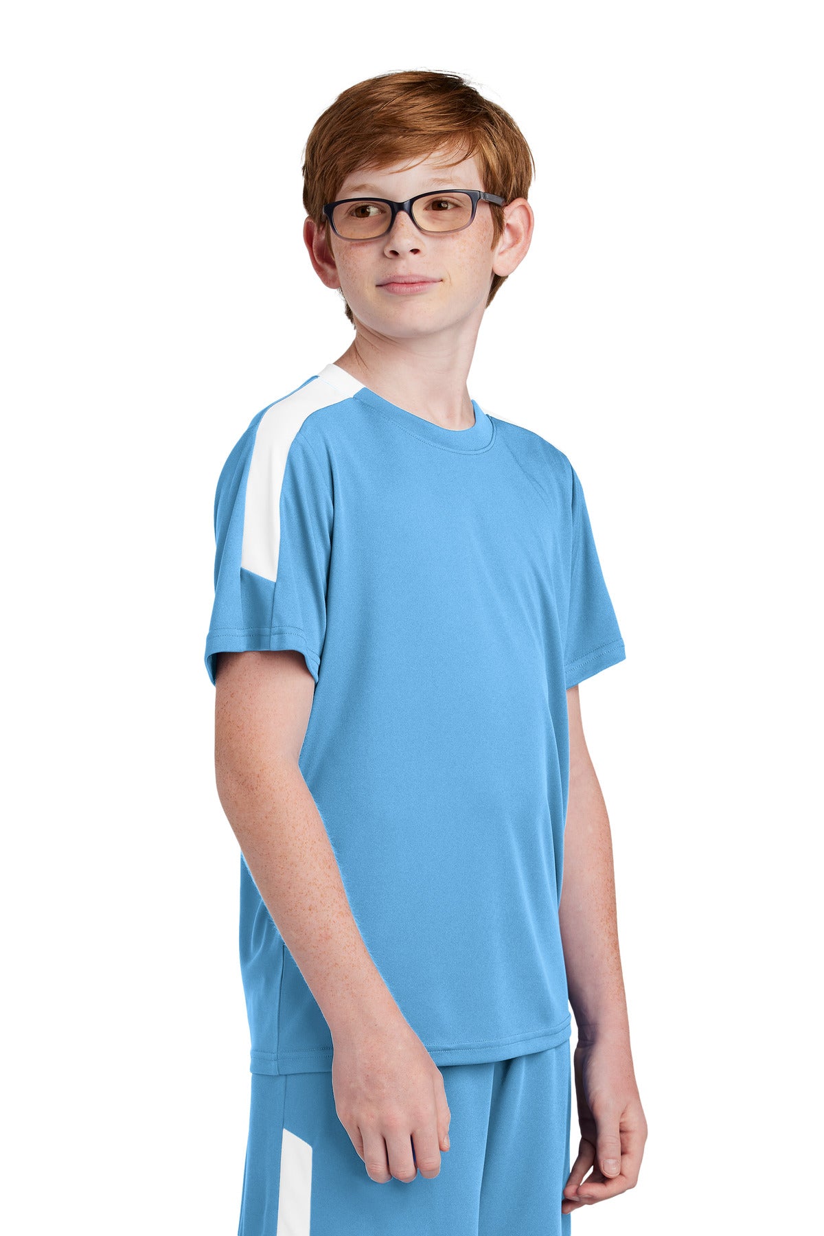 CarBl/Wht Sport-Tek Youth Competitor United Crew YST100