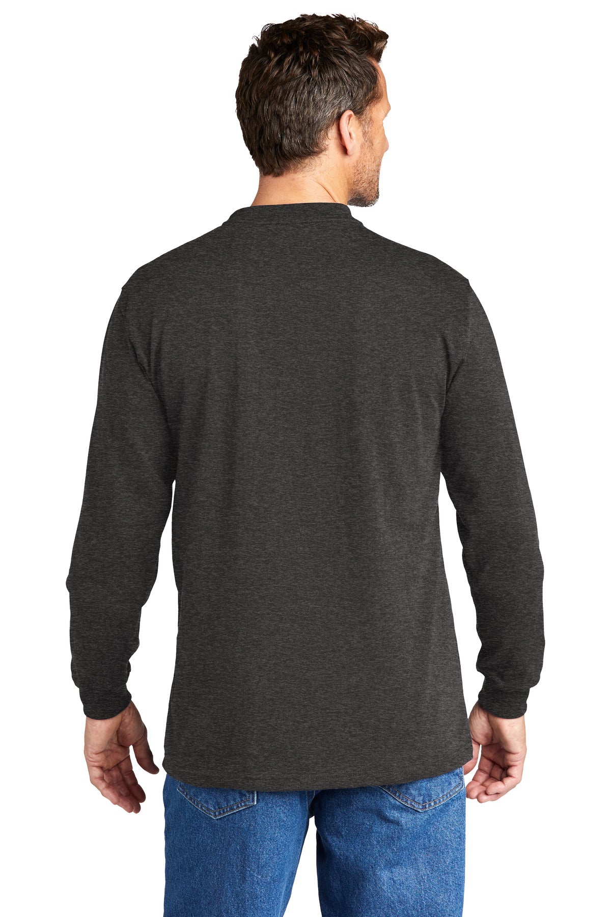 Carbon Heather Carhartt Long Sleeve Henley T-Shirt CTK128