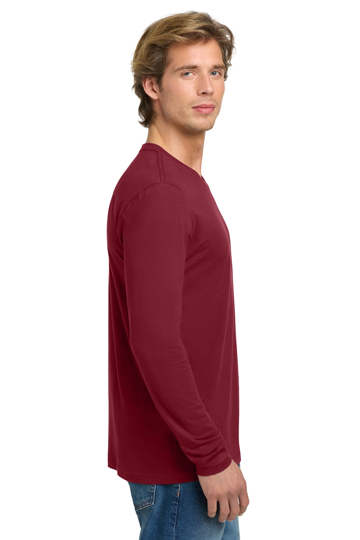 Cardinal Next Level Apparel Cotton Long Sleeve Tee. NL3601
