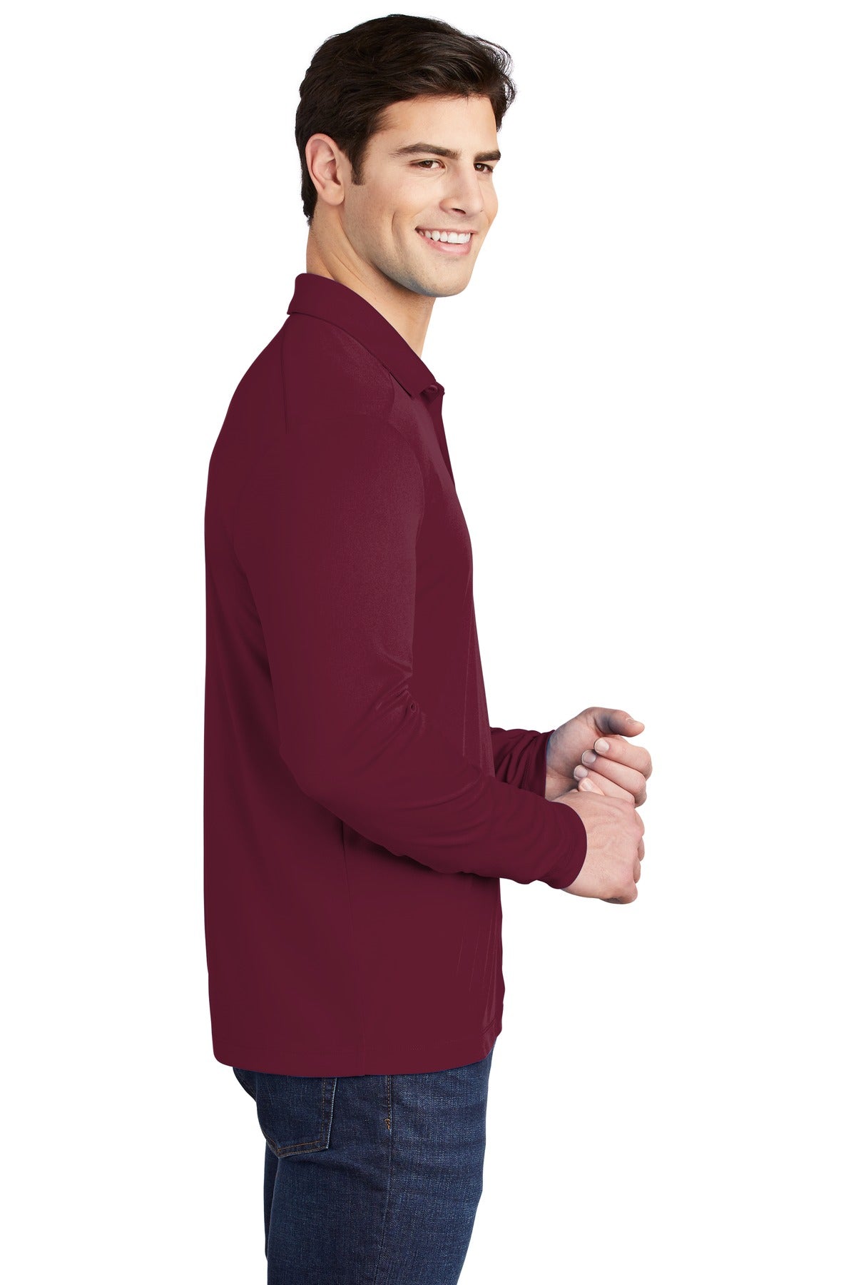 Cardinal Sport-Tek Posi-UV Pro Long Sleeve Polo. ST520LS