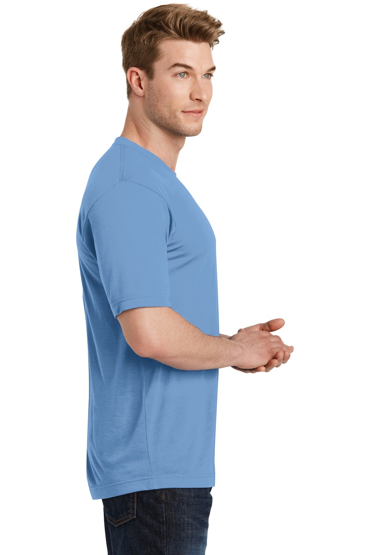 Carolina Blue Sport-Tek PosiCharge Competitor Cotton Touch Tee. ST450