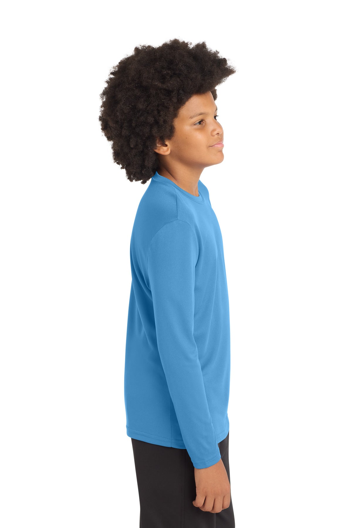 Carolina Blue Sport-Tek Youth Long Sleeve PosiCharge Competitor Tee. YST350LS