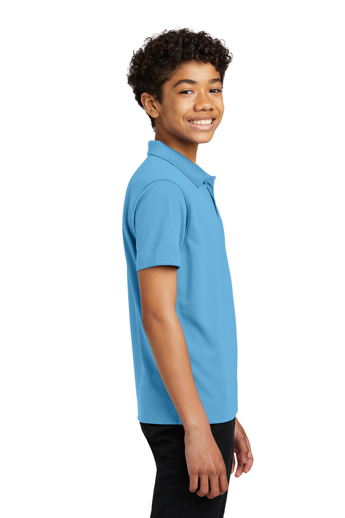 CarolinaBl Port Authority Youth Dry Zone UV Micro-Mesh Polo Y110