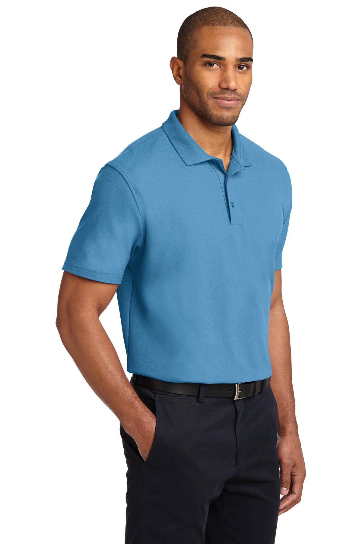 Celadon Blue Port Authority Stain-Release Polo. K510
